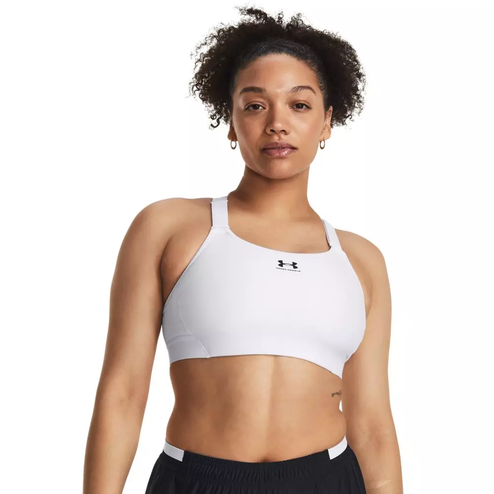 Under Armour Women's HeatGear High Support Sports Bra - WHITE/GREY