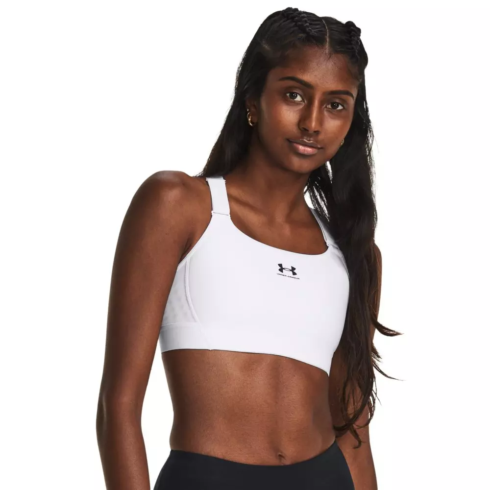 Under Armour Women's HeatGear High Support Sports Bra - WHITE/GREY