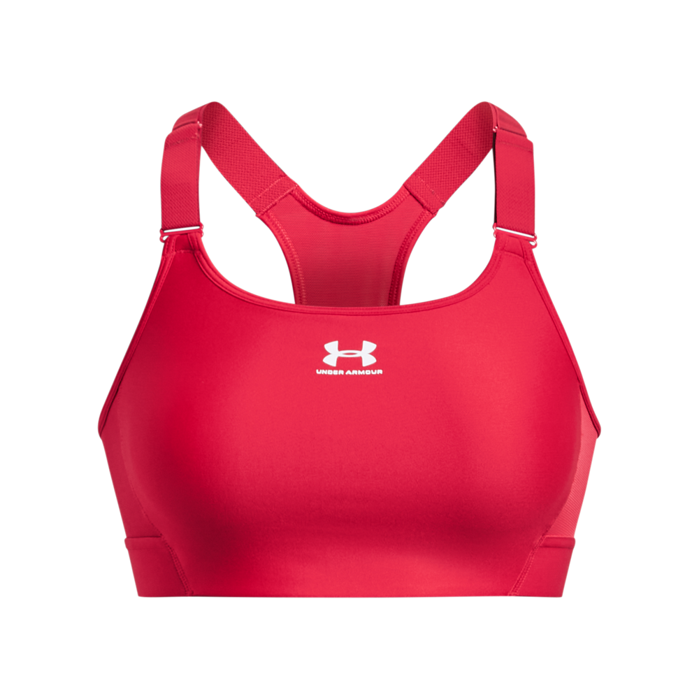 Under Armour Women's HeatGear High Support Sports Bra - RED/WHITE Thumbnail View 4