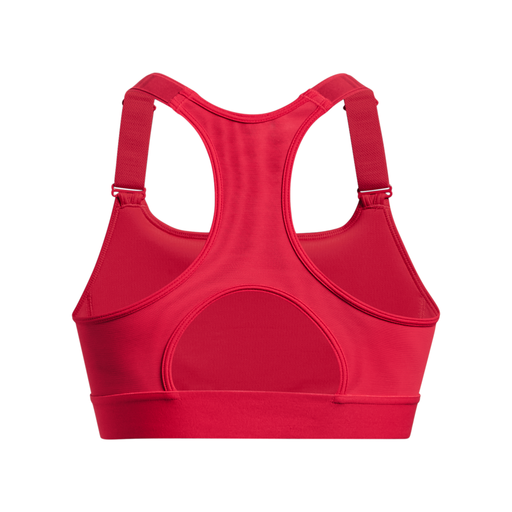 Under Armour Women's HeatGear High Support Sports Bra - RED/WHITE Thumbnail View 5