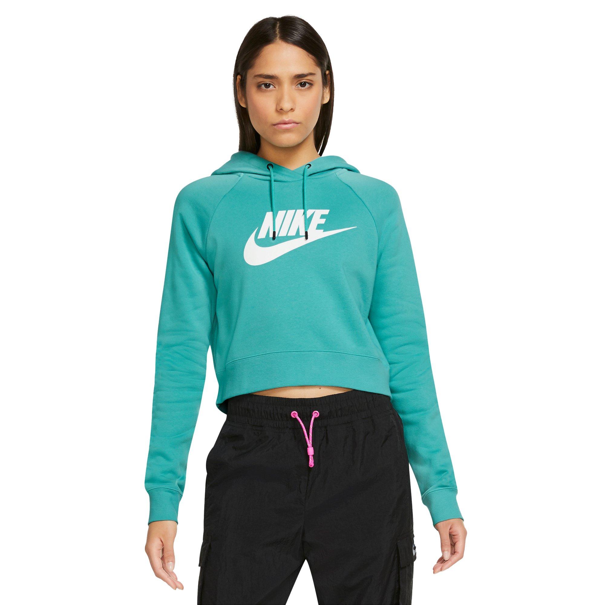 Nike Women's Sportswear Essential GX Cropped Hoodie - GREEN Thumbnail View 1