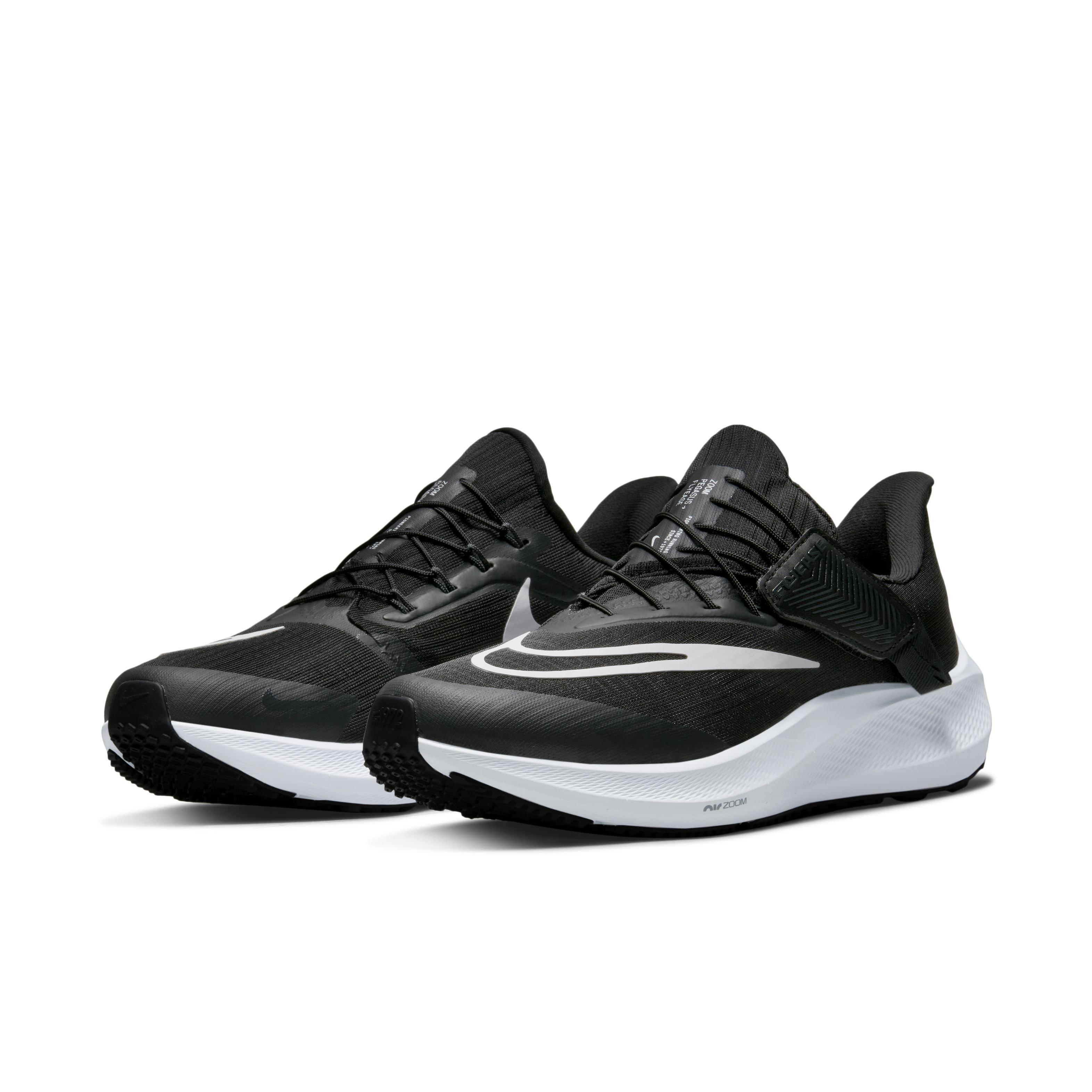 Nike Pegasus FlyEase "Black/White/Dark Smoke Grey" Women's Running Shoe - BLACK/WHITE/DK GREY Thumbnail View 3