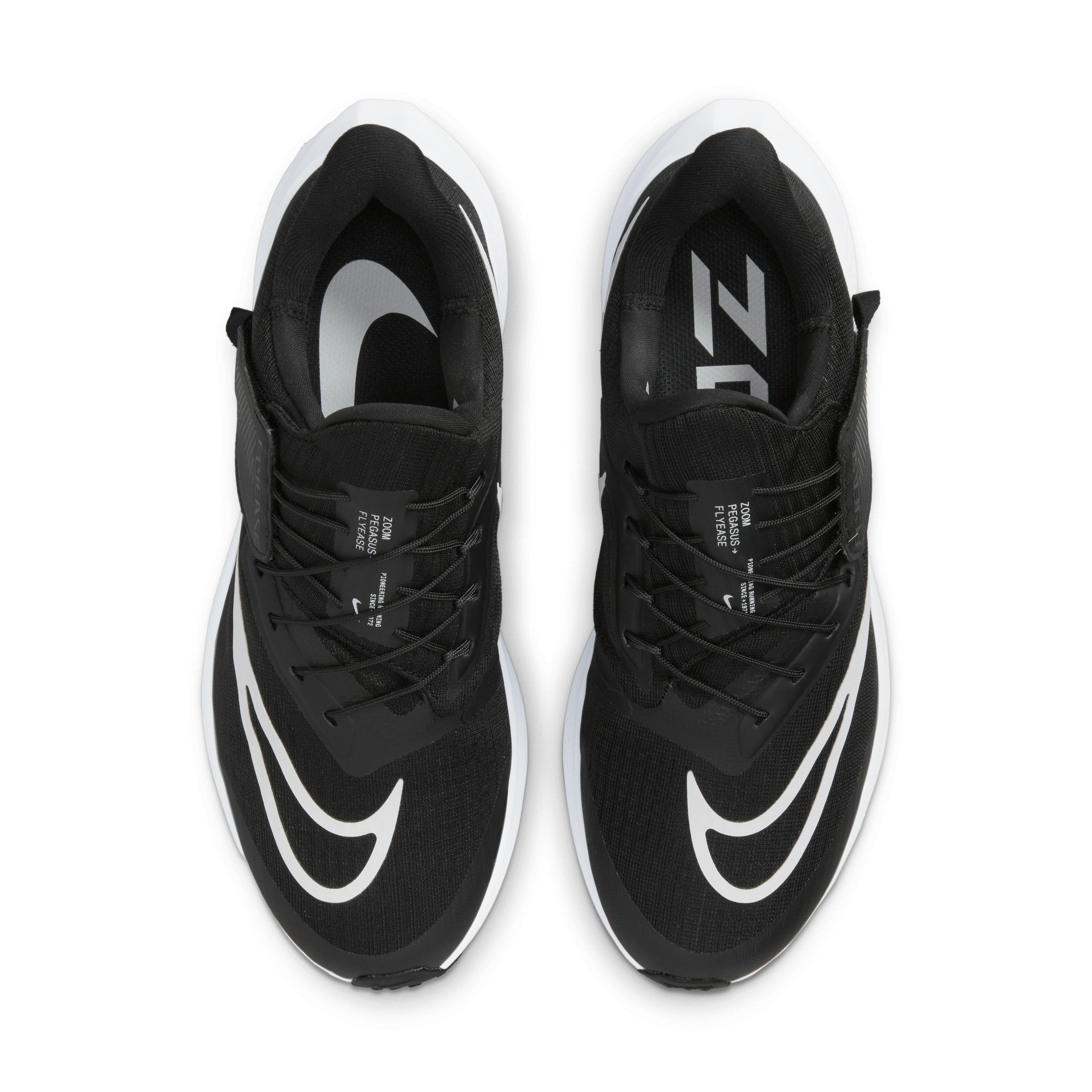 Nike Pegasus FlyEase "Black/White/Dark Smoke Grey" Women's Running Shoe - BLACK/WHITE/DK GREY Thumbnail View 4