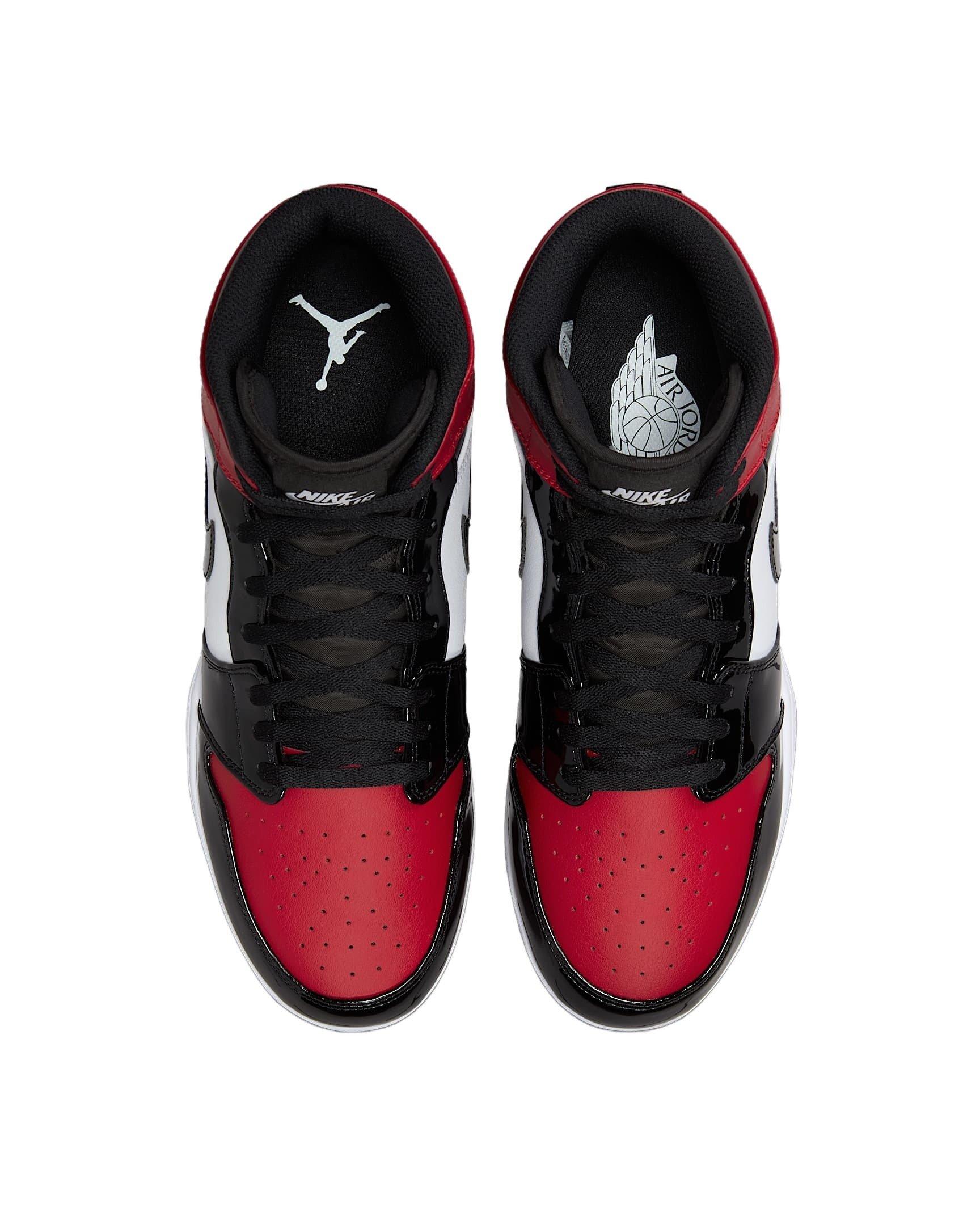 Jordan 1 Mid TD "Gym Red/White/Black" Men's Football Cleat - RED/WHITE/BLACK Thumbnail View 4