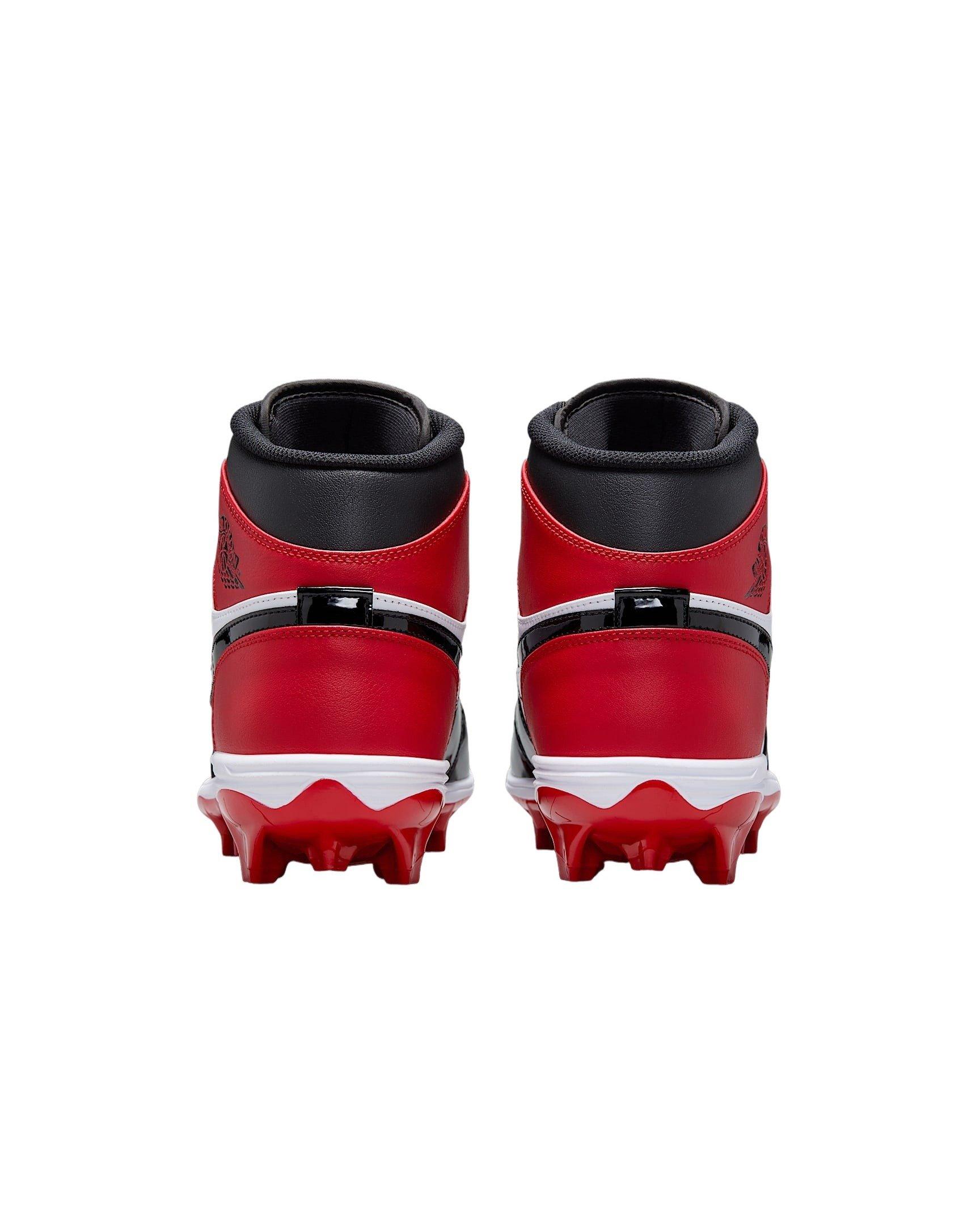 Jordan 1 Mid TD "Gym Red/White/Black" Men's Football Cleat - RED/WHITE/BLACK Thumbnail View 5