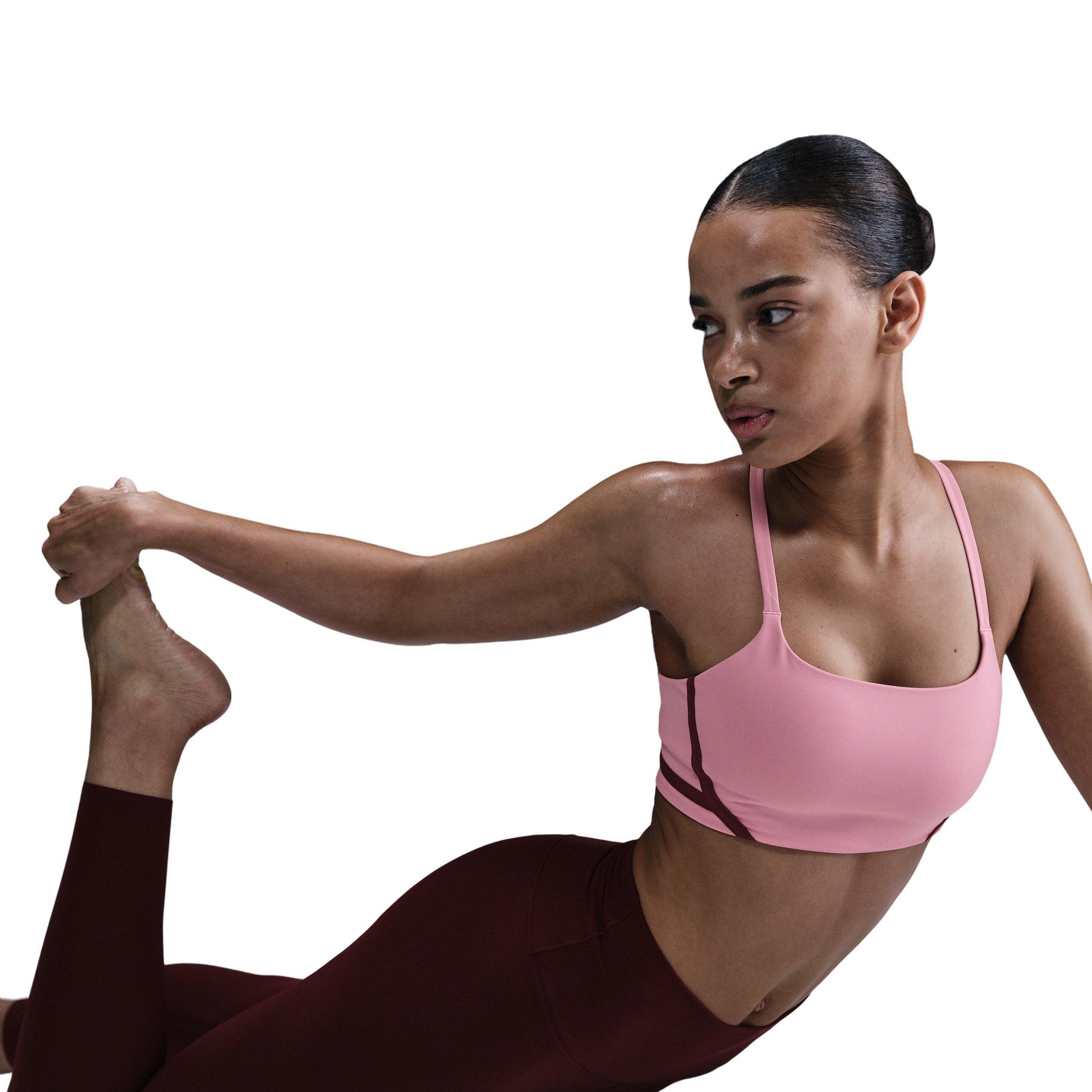 Nike Women's One Convertible Light-Support Lightly Lined Sports Bra -Pink/Red - PINK/RED Thumbnail View 3