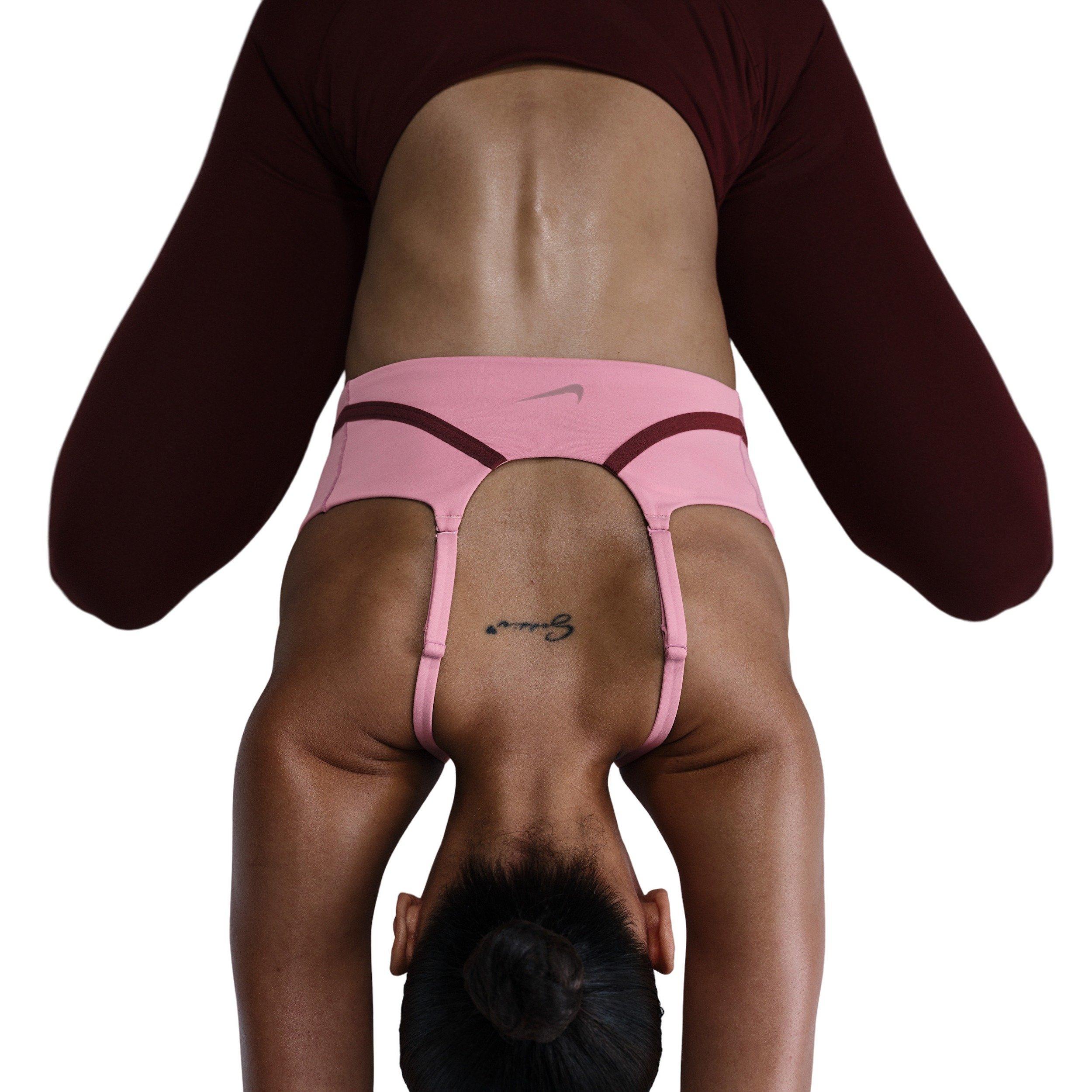 Nike Women's One Convertible Light-Support Lightly Lined Sports Bra -Pink/Red - PINK/RED Thumbnail View 4