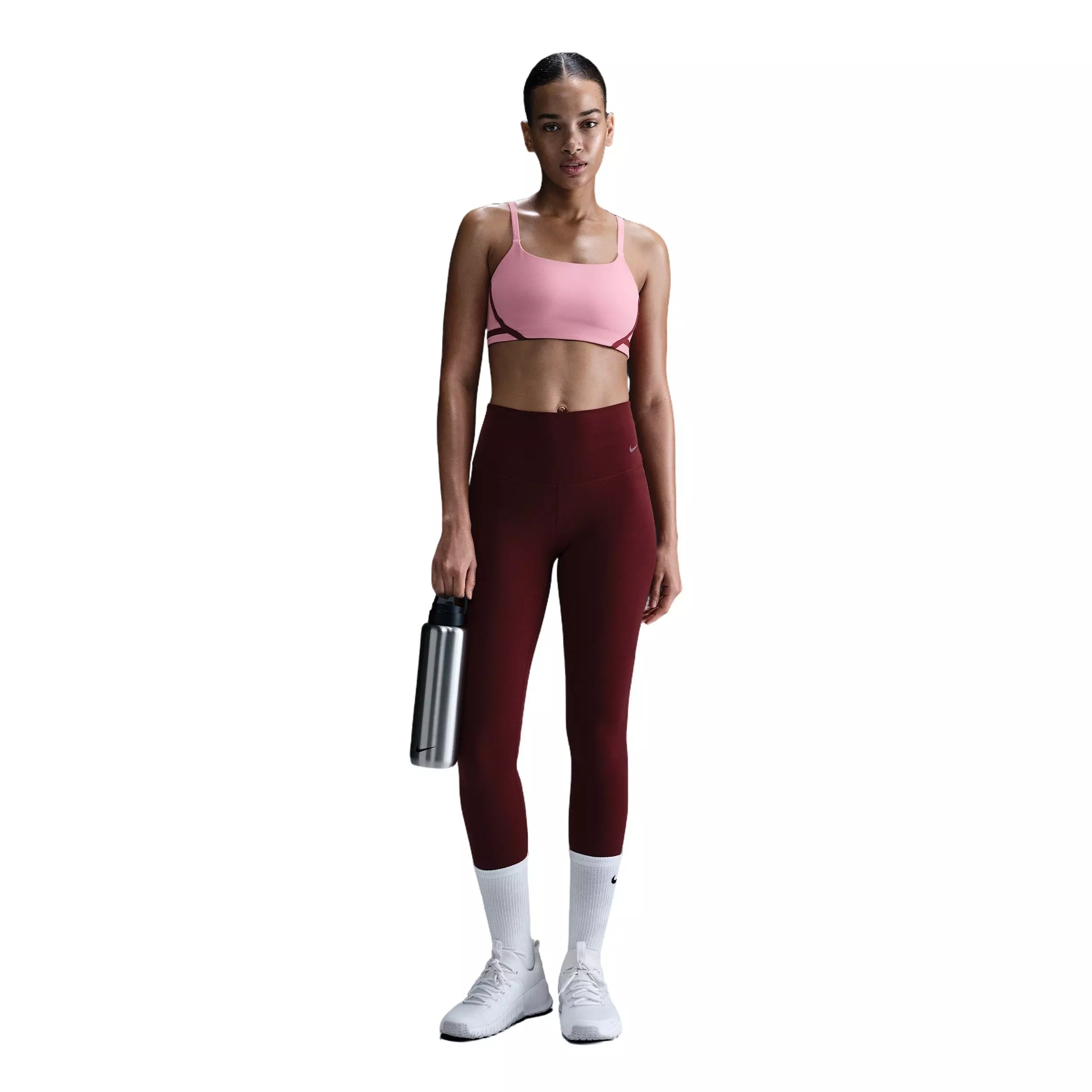 Nike Women's One Convertible Light-Support Lightly Lined Sports Bra -Pink/Red - PINK/RED