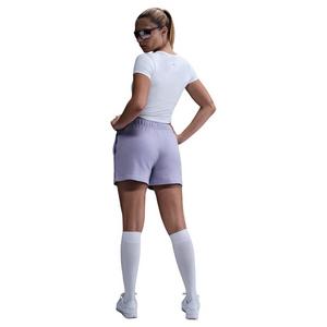 Nike Women's Sportswear Club Fleece Mid-Rise 4" Graphic Shorts -Lilac