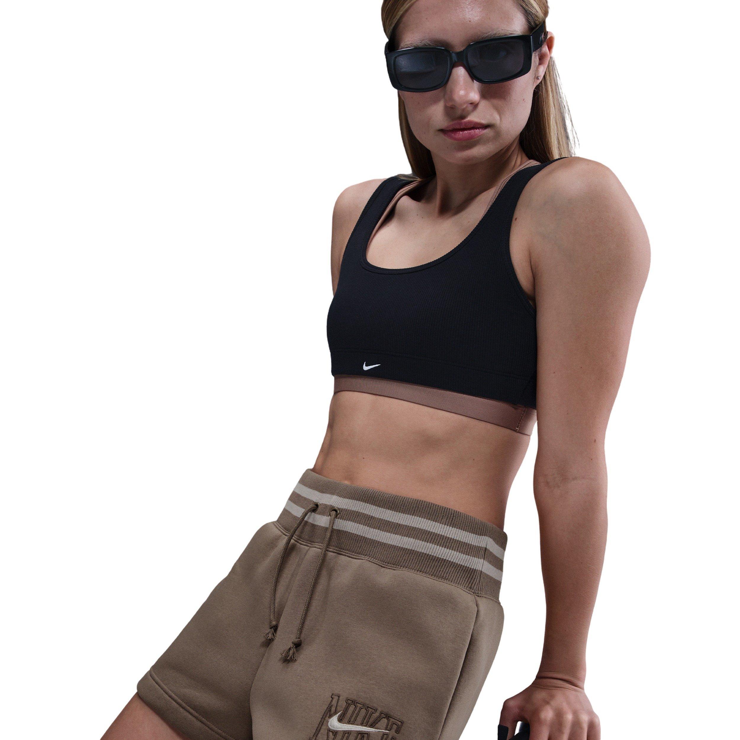 Nike Women's Sportswear Phoenix Fleece High-Waisted Loose Graphic Shorts -Brown - BROWN Thumbnail View 3