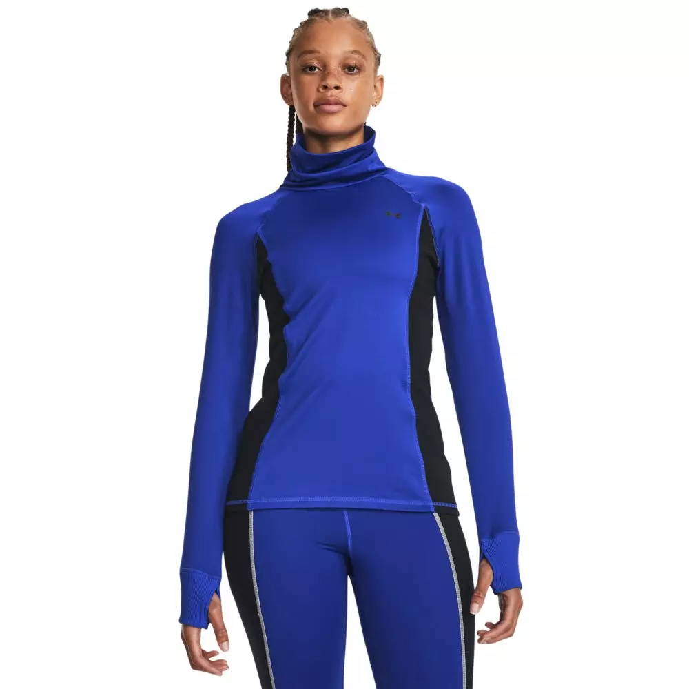 Under Armour Women's Train Cold Weather Funnel Neck Shirt - BLUE/WHITE