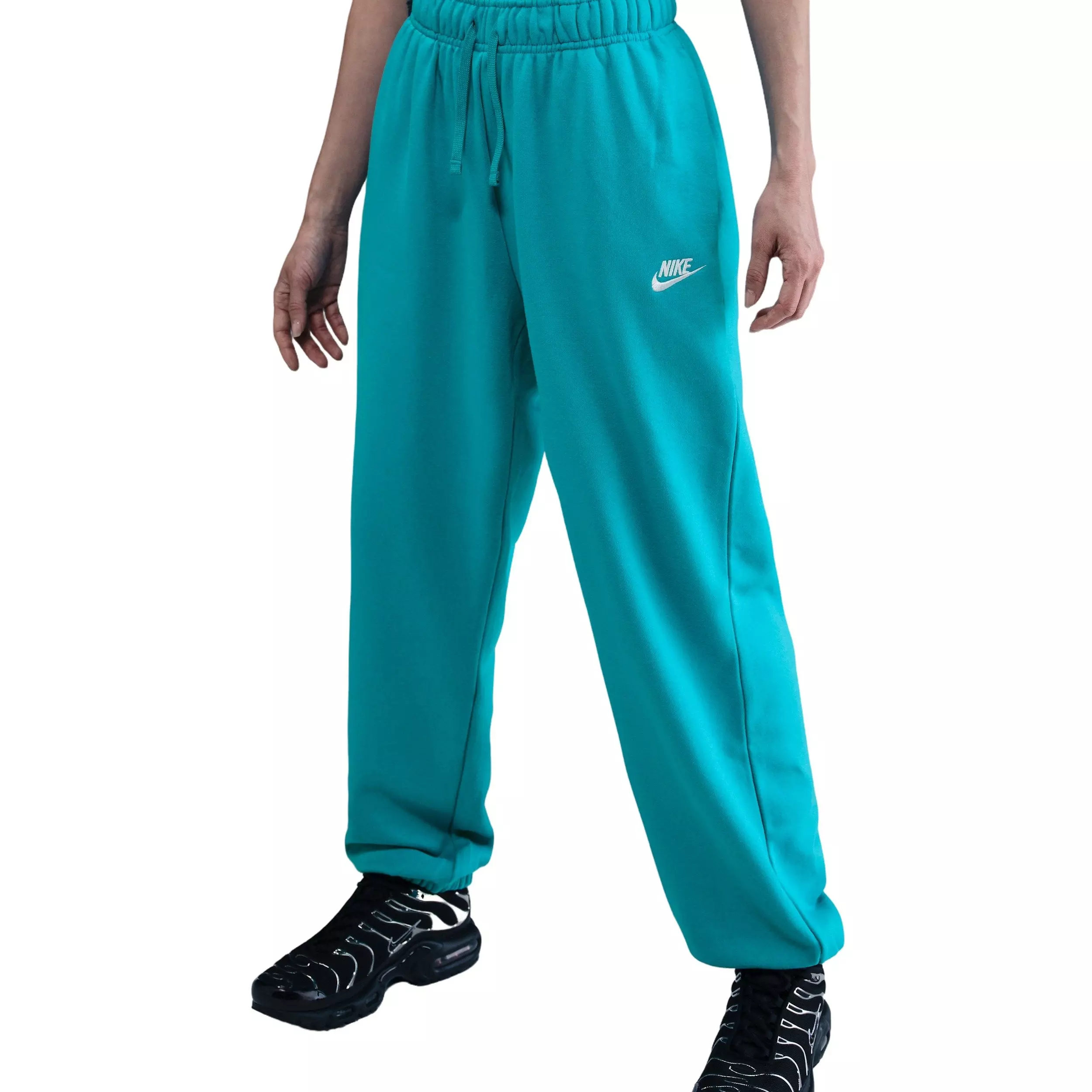 Nike Women's Sportswear Club Fleece Mid-Rise Oversized Sweatpants -Turquoise - TURQUOISE