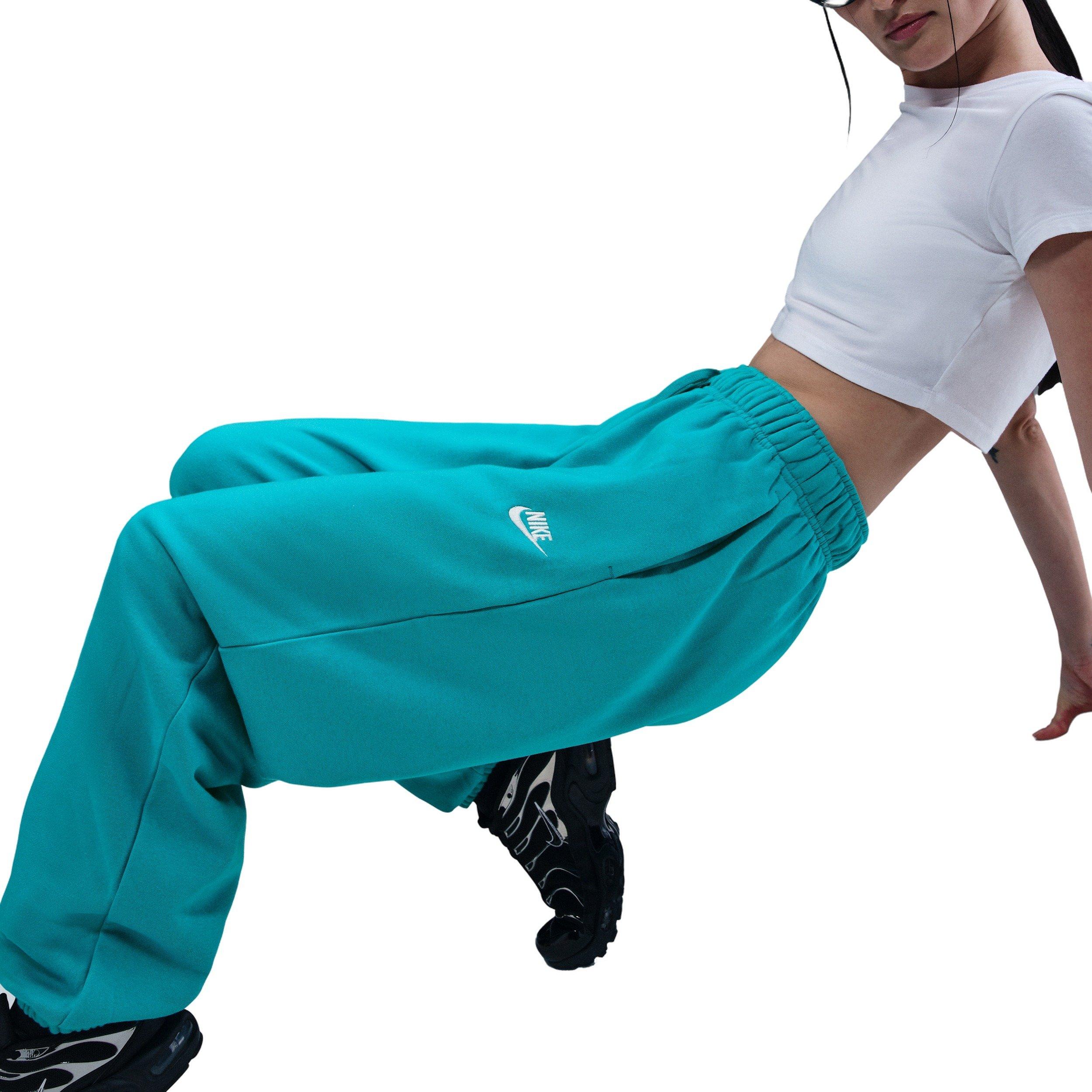 Nike Women's Sportswear Club Fleece Mid-Rise Oversized Sweatpants -Turquoise - TURQUOISE Thumbnail View 5