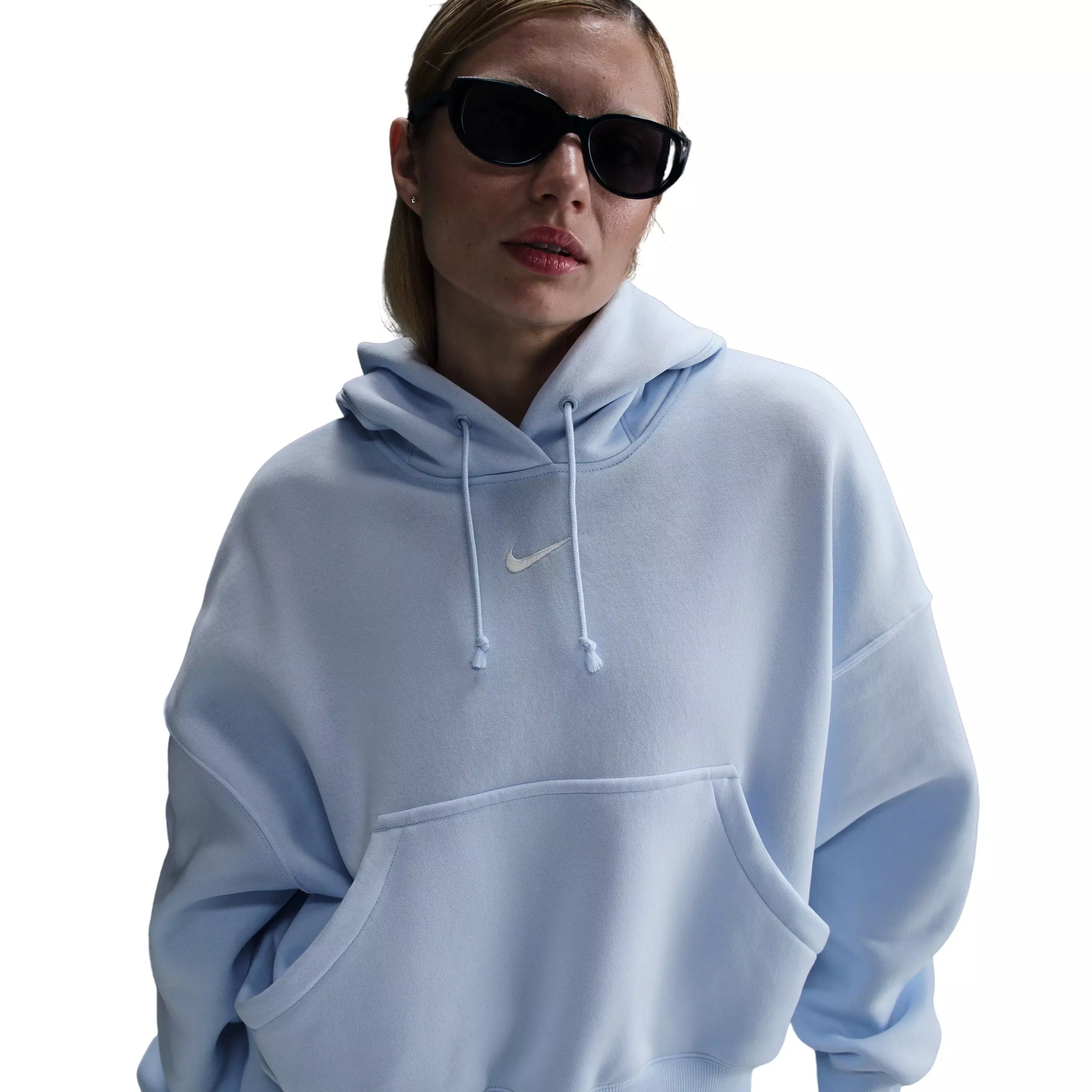 Nike Women's Sportswear Phoenix Fleece Over-Oversized Pullover Hoodie -Blue - BLUE