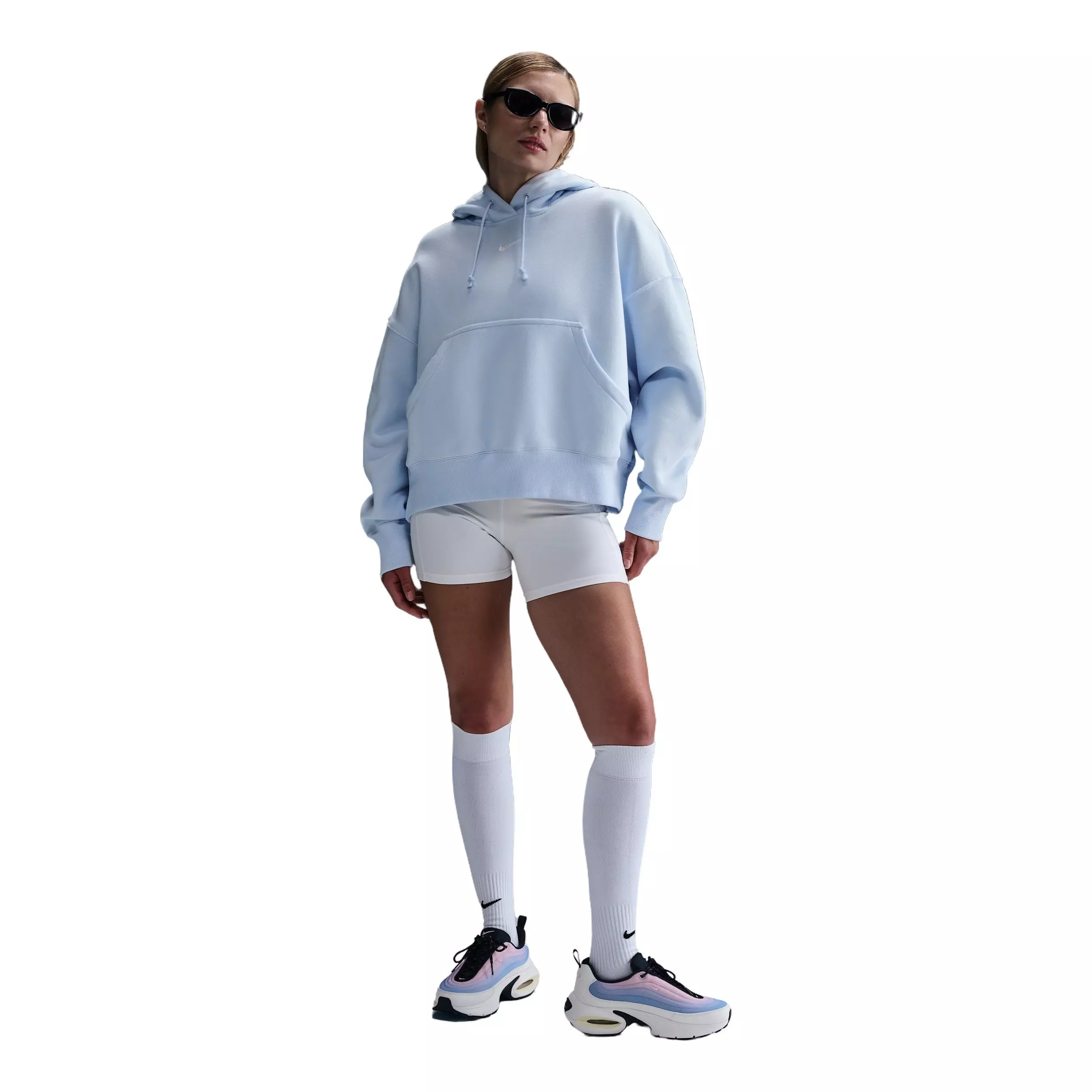 Nike Women's Sportswear Phoenix Fleece Over-Oversized Pullover Hoodie -Blue - BLUE