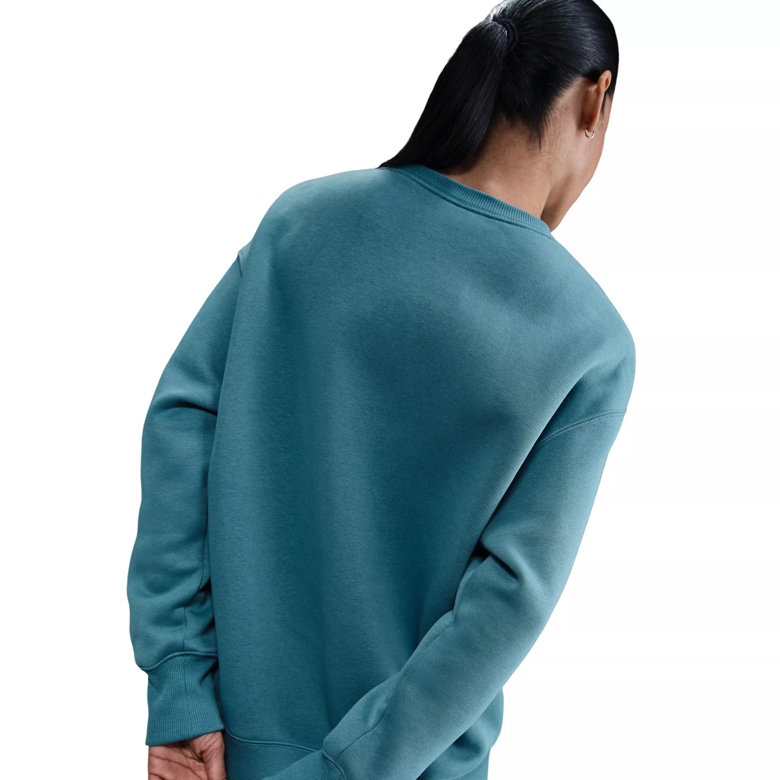 Nike Women's Sportswear Phoenix Fleece Oversized Crew-Neck Sweatshirt -Blue - BLUE