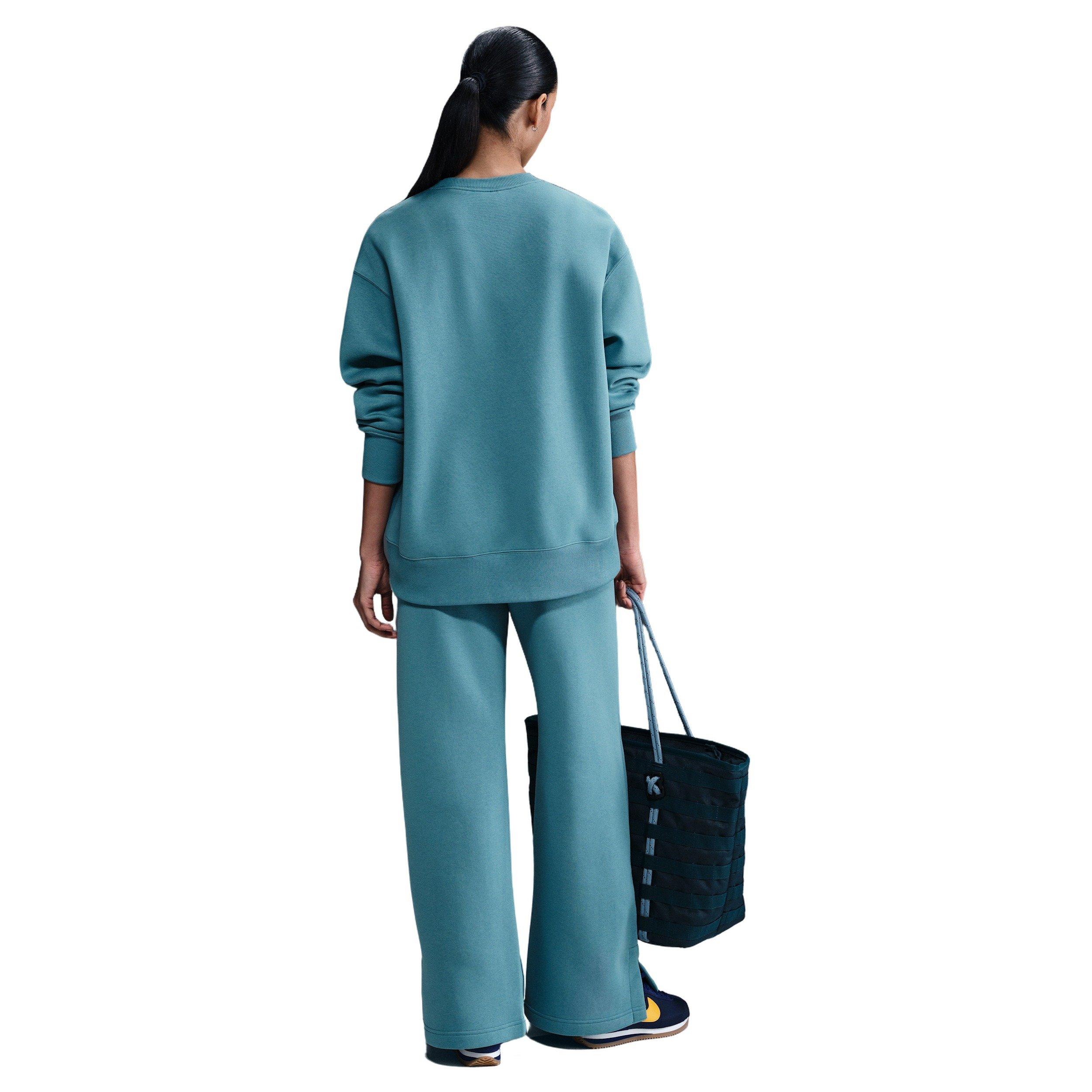 Nike Women's Sportswear Phoenix Fleece Oversized Crew-Neck Sweatshirt -Blue - BLUE Thumbnail View 5