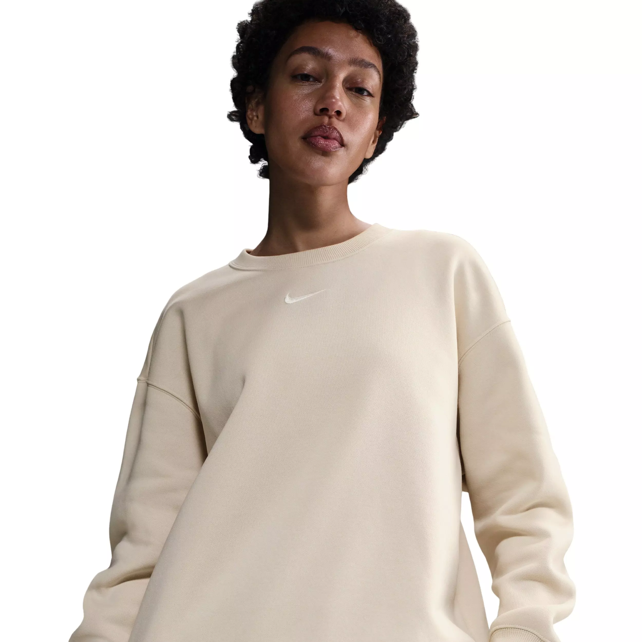 Nike Women's Sportswear Phoenix Fleece Oversized Crew-Neck Sweatshirt - Brown - BROWN