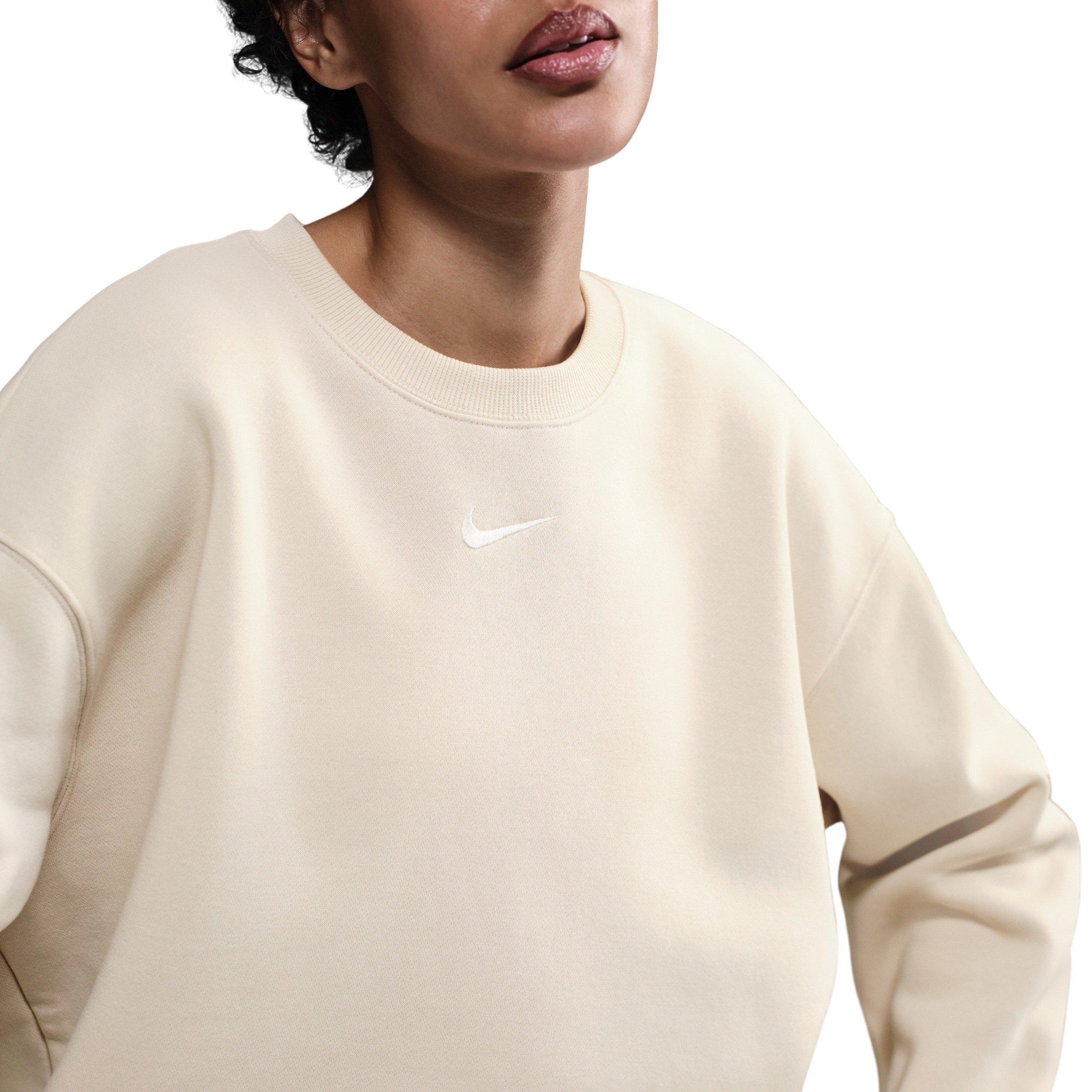 Nike Women's Sportswear Phoenix Fleece Oversized Crew-Neck Sweatshirt - Brown - BROWN Thumbnail View 3