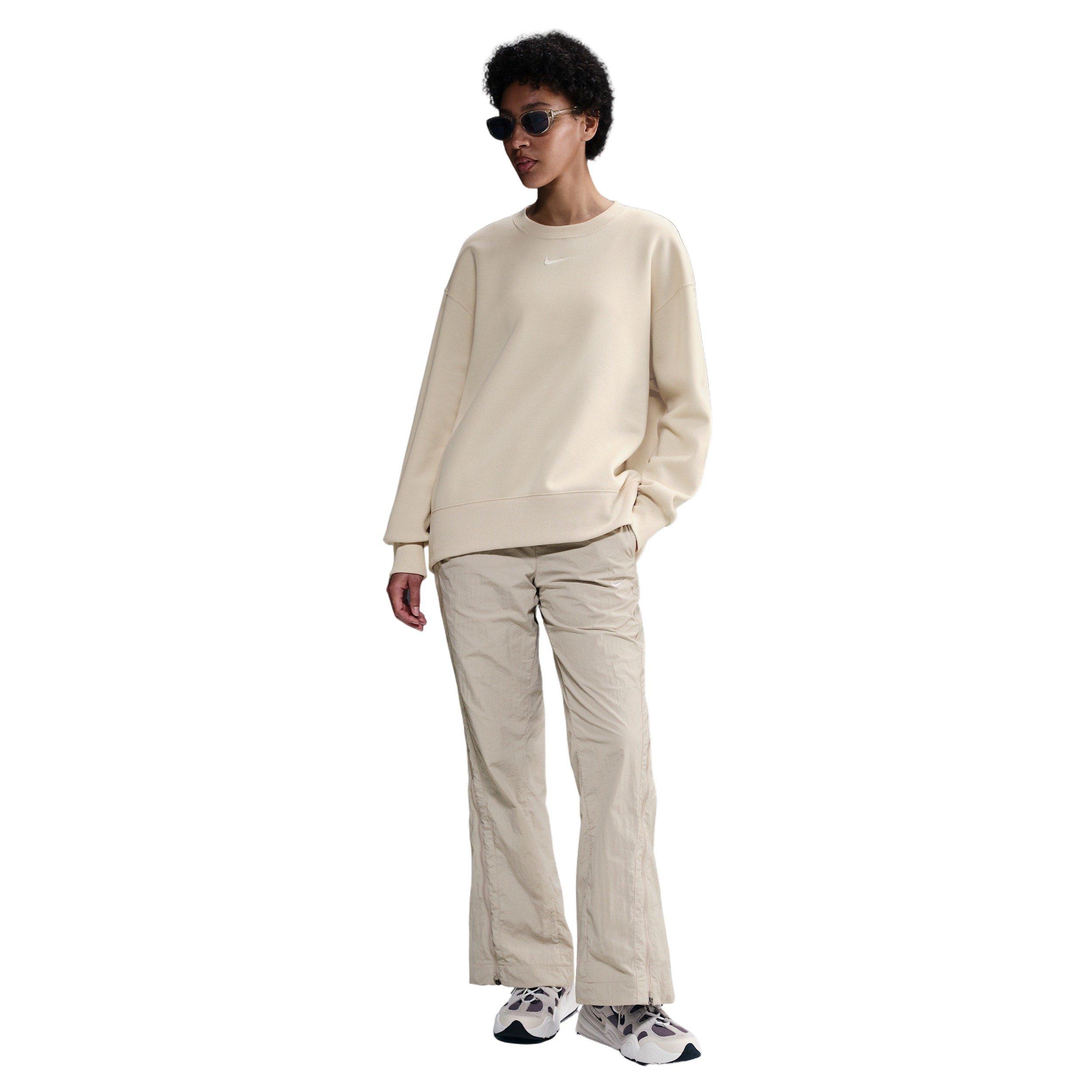 Nike Women's Sportswear Phoenix Fleece Oversized Crew-Neck Sweatshirt -Brown - BROWN Thumbnail View 4