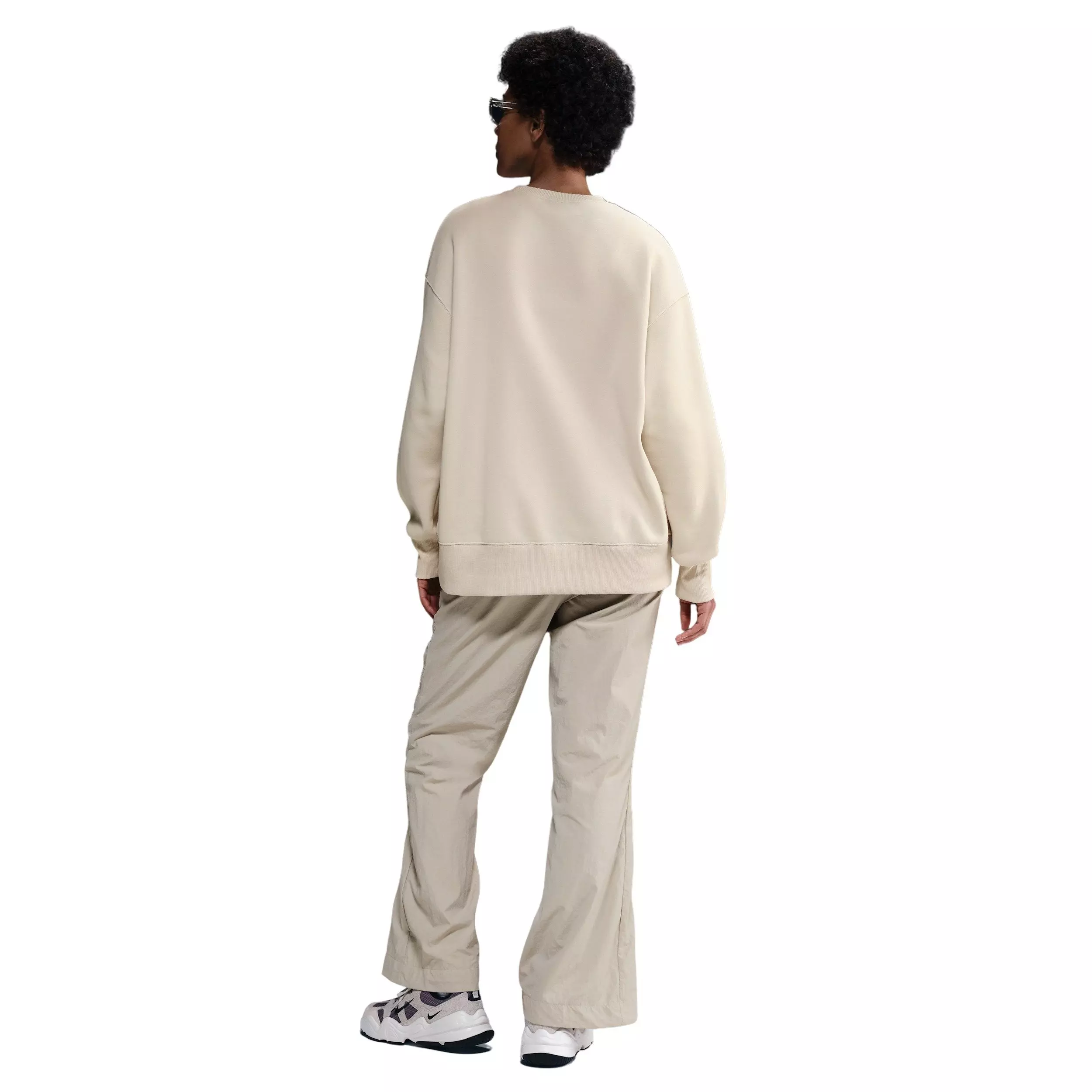 Nike Women's Sportswear Phoenix Fleece Oversized Crew-Neck Sweatshirt -Brown - BROWN