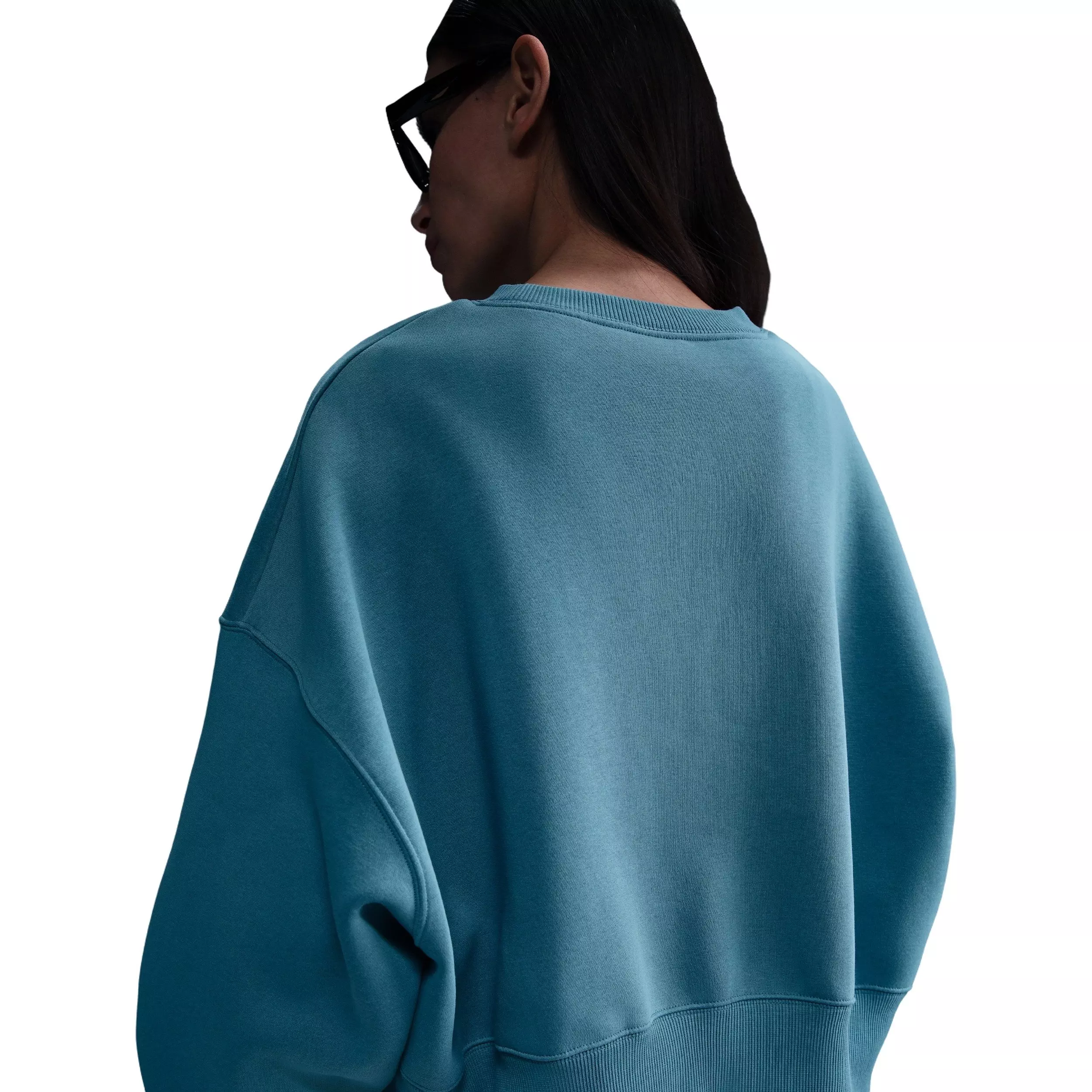 Nike Women's Sportswear Phoenix Fleece Over-Oversized Crew-Neck Sweatshirt - Smoky Blue - BLUE