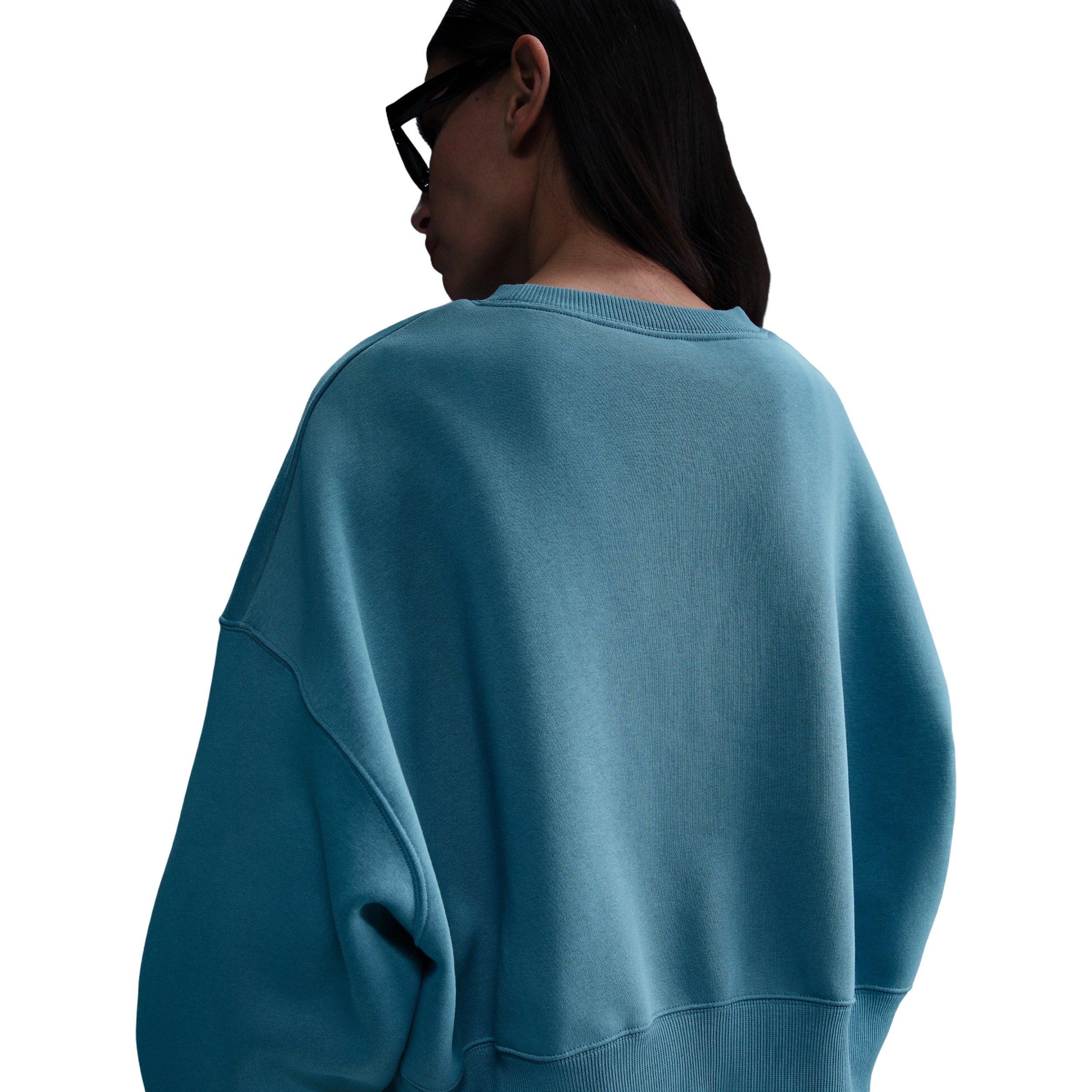 Nike Women's Sportswear Phoenix Fleece Over-Oversized Crew-Neck Sweatshirt -Blue - BLUE Thumbnail View 2