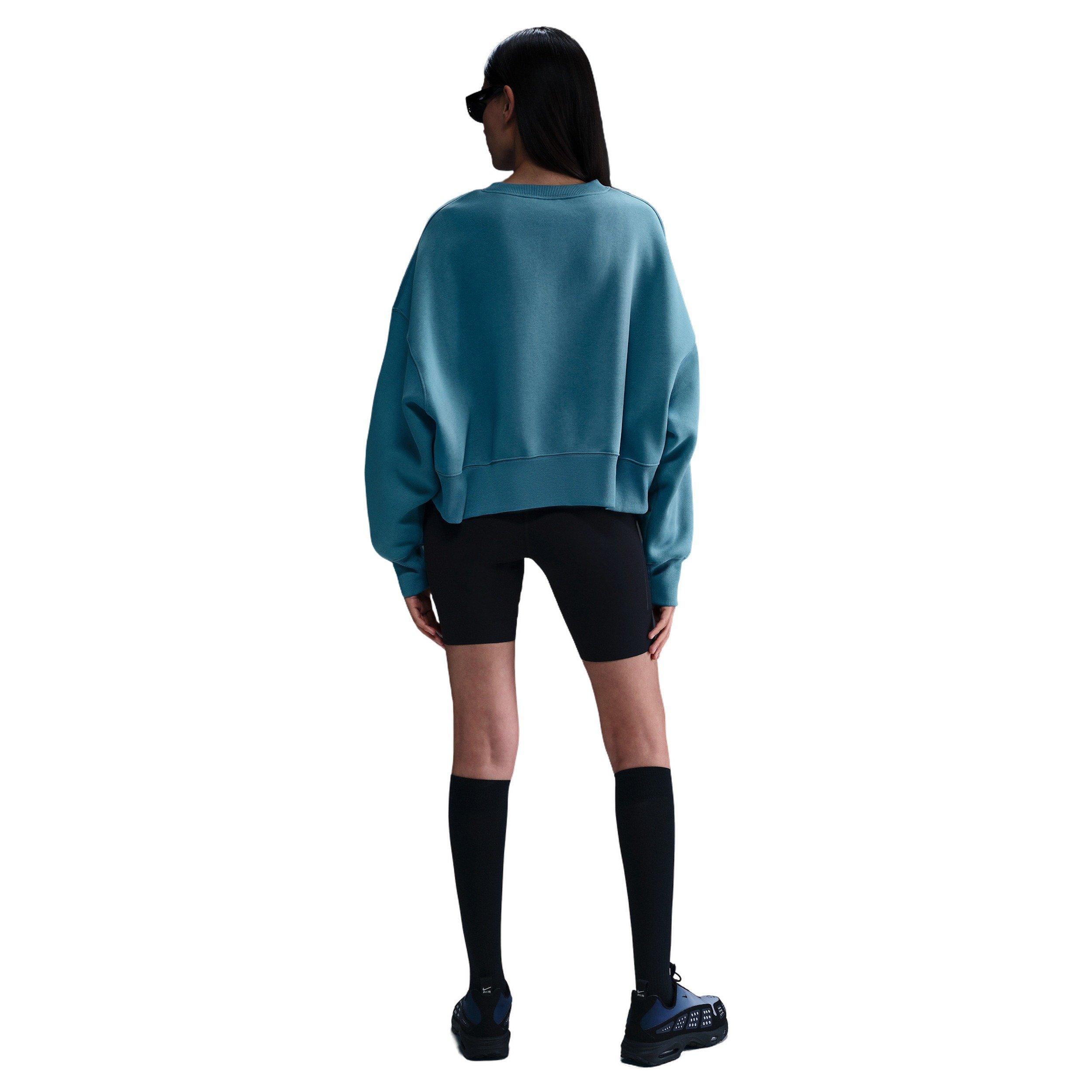 Nike Women's Sportswear Phoenix Fleece Over-Oversized Crew-Neck Sweatshirt - Smoky Blue - BLUE Thumbnail View 5