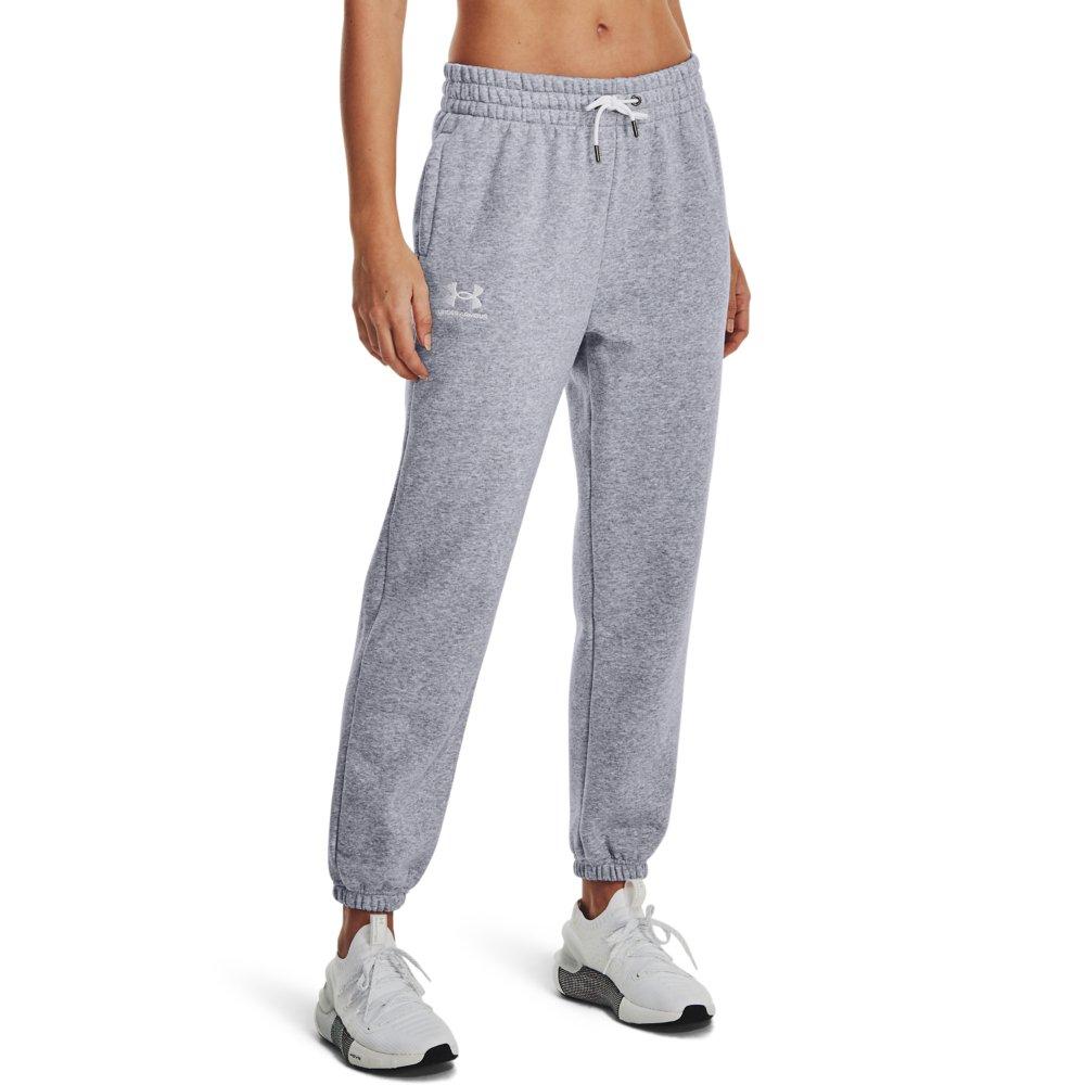 Under Armour Women's Essential Fleece Joggers - GREY/WHITE Thumbnail View 1