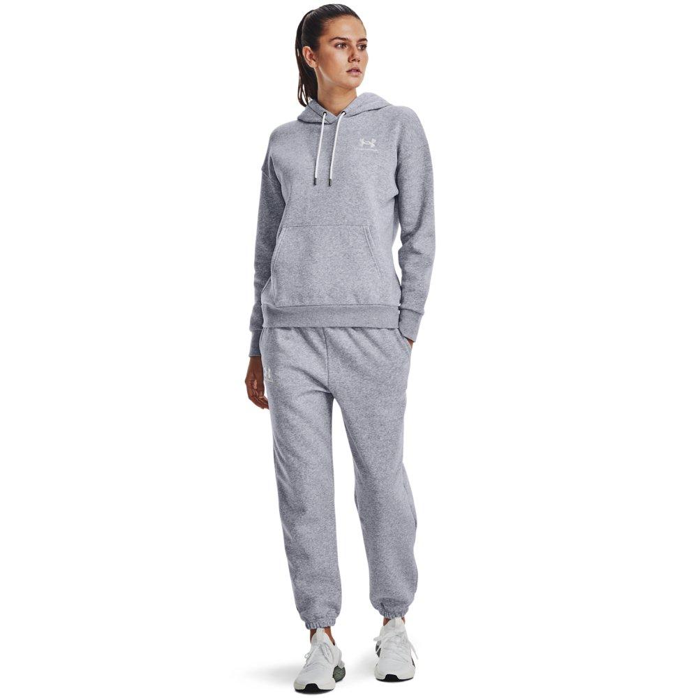 Under Armour Women's Essential Fleece Joggers - GREY/WHITE Thumbnail View 3