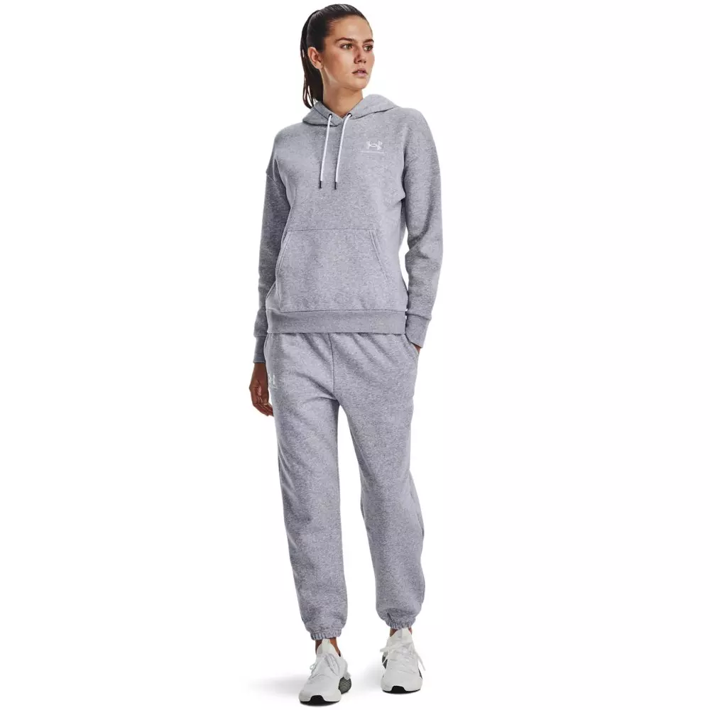 Under Armour Women's Essential Fleece Joggers - GREY/WHITE