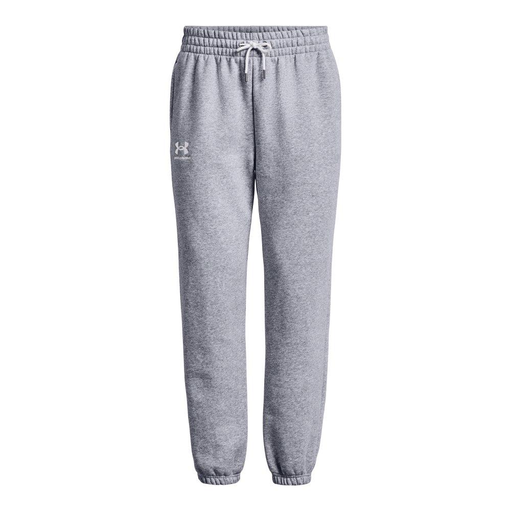 Under Armour Women's Essential Fleece Joggers - GREY/WHITE Thumbnail View 4