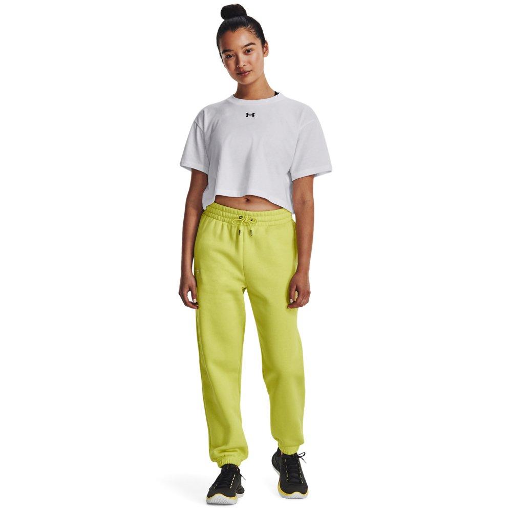 Under Armour Women's Essential Fleece Joggers - YELLOW Thumbnail View 3
