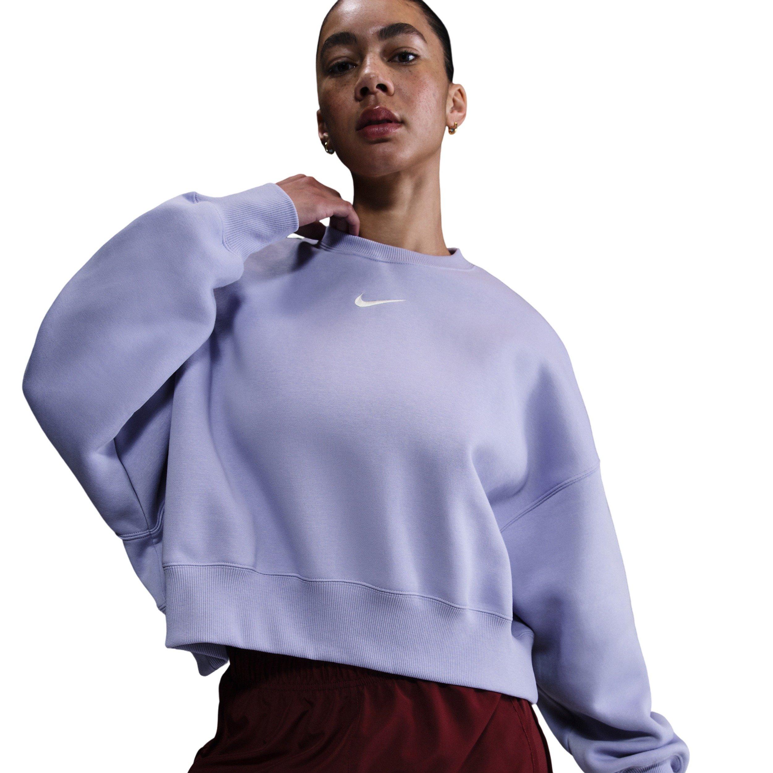 Nike Women's Sportswear Phoenix Fleece Over-Oversized Crew-Neck Sweatshirt -Lilac - LILAC Thumbnail View 1