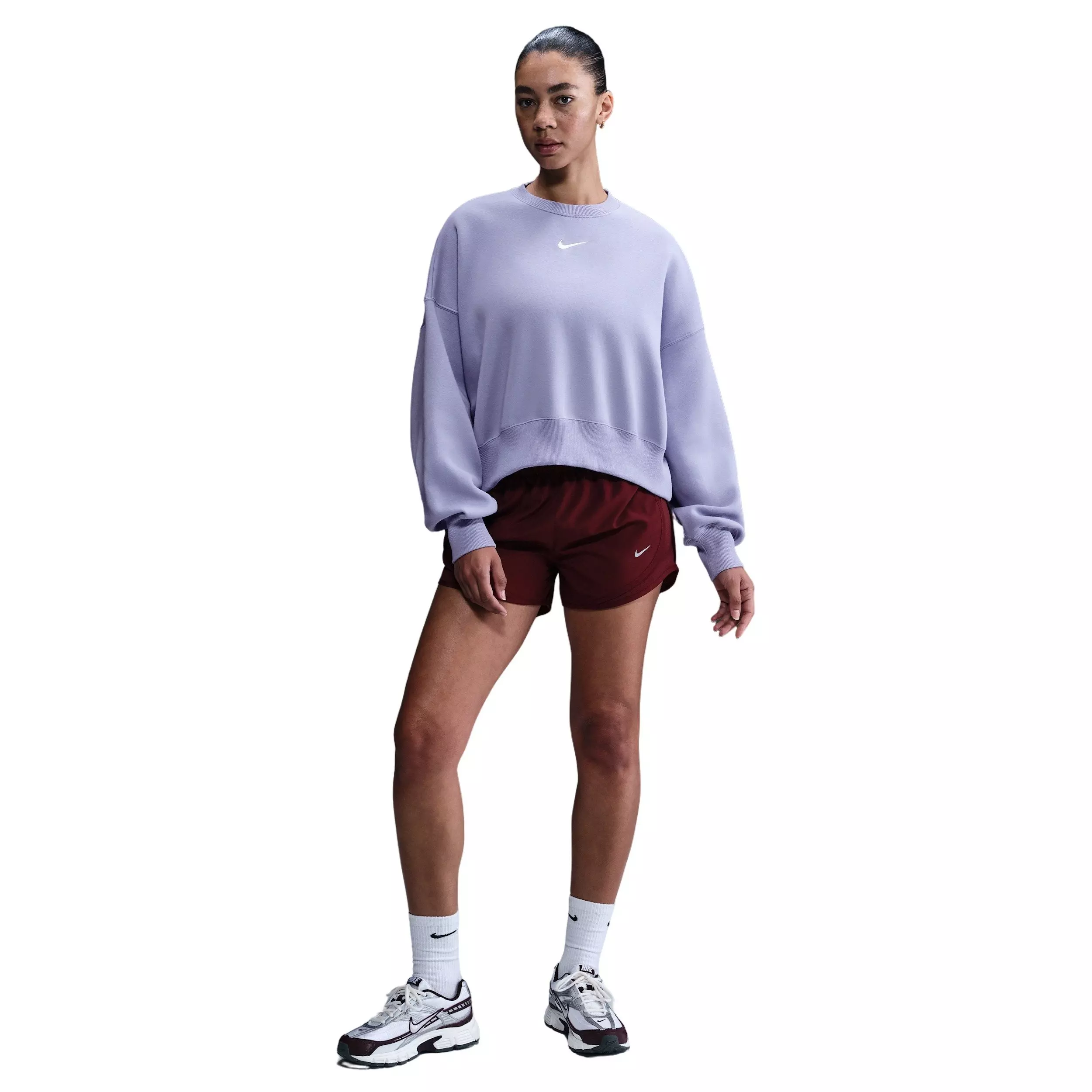 Nike Women's Sportswear Phoenix Fleece Over-Oversized Crew-Neck Sweatshirt -Lilac - LILAC