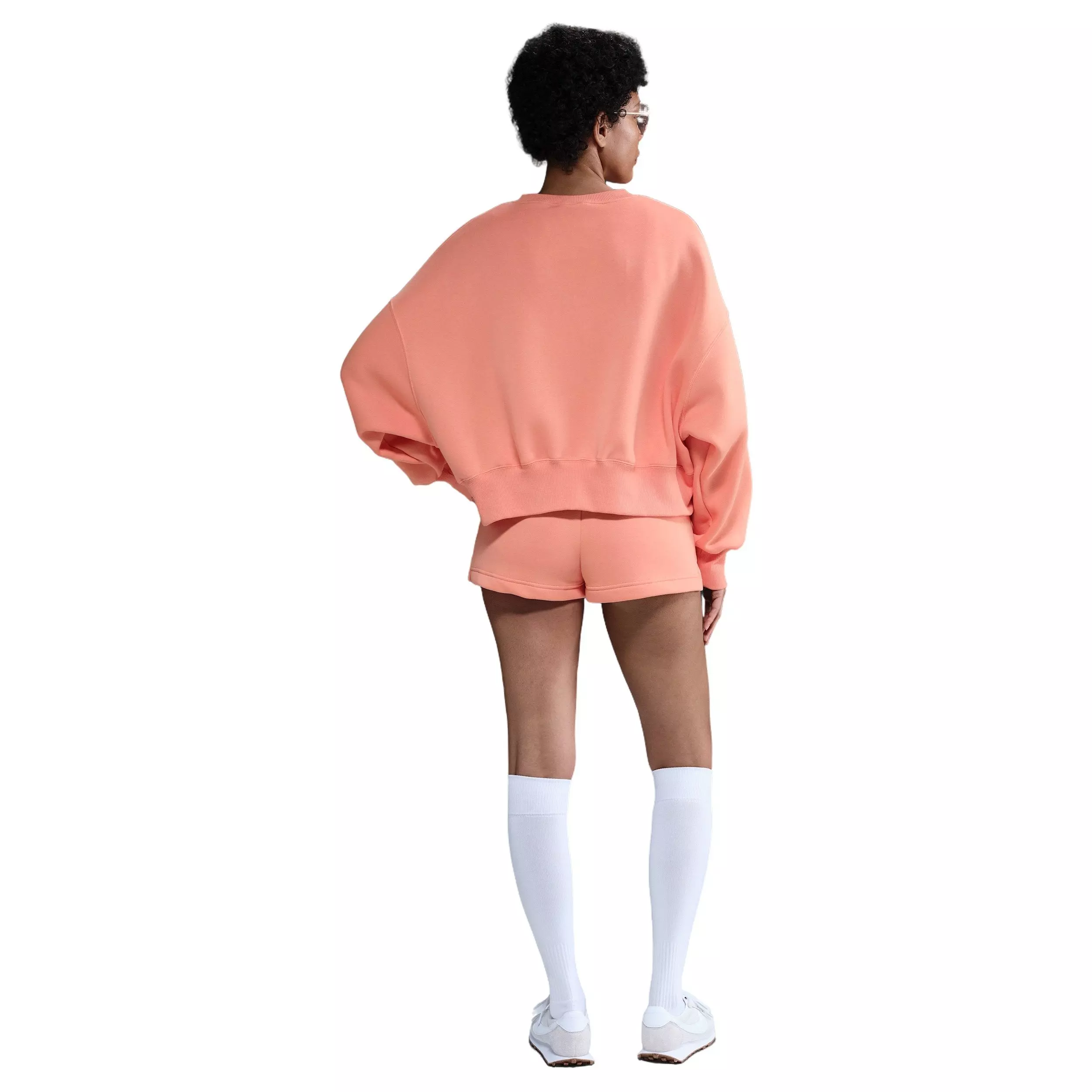 Nike Women's Sportswear Phoenix Fleece Over-Oversized Crew-Neck Sweatshirt -Apricot - APRICOT