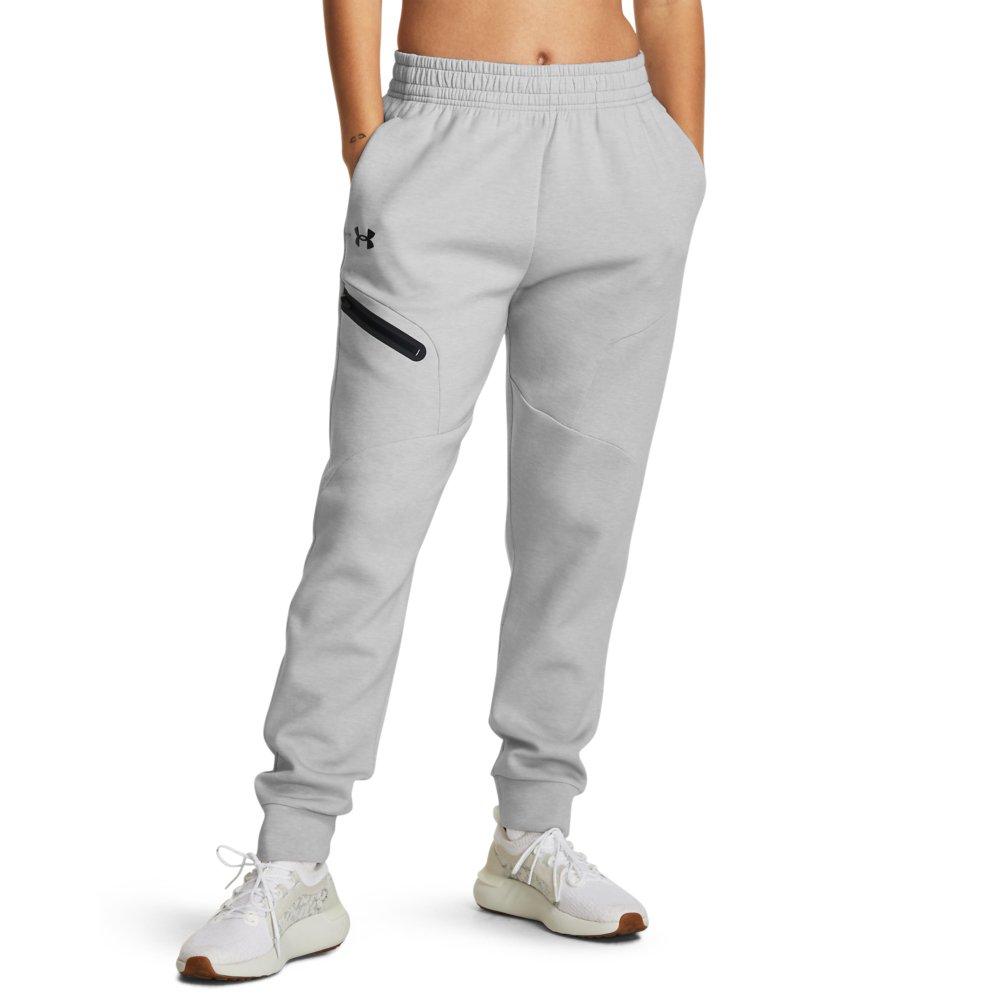 Under Armour Women's Unstoppable Fleece Jogger - GREY/BLACK Thumbnail View 1