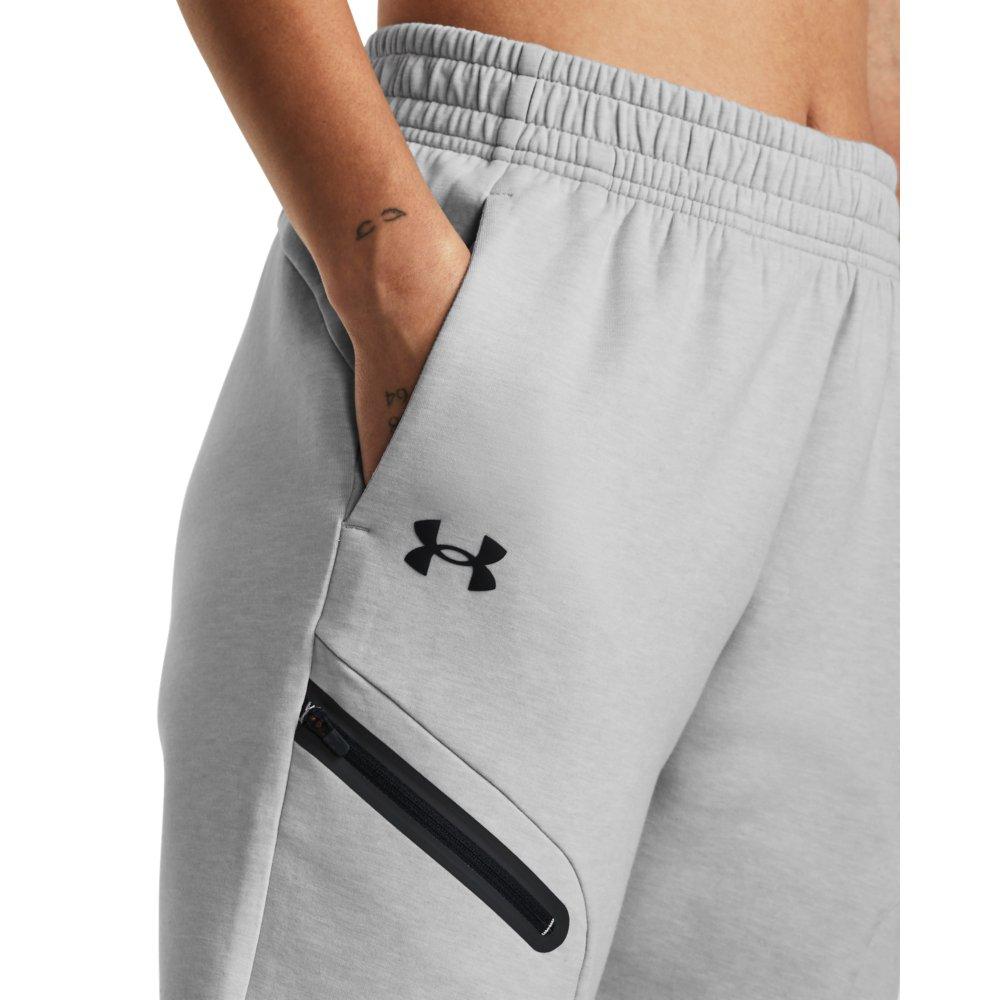 Under Armour Women's Unstoppable Fleece Jogger - GREY/BLACK Thumbnail View 3