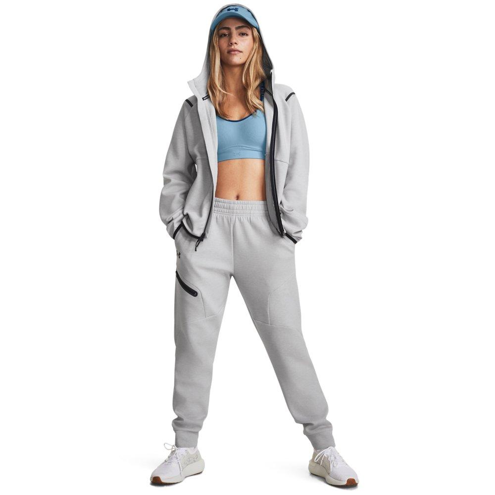 Under Armour Women's Unstoppable Fleece Jogger - GREY/BLACK Thumbnail View 6