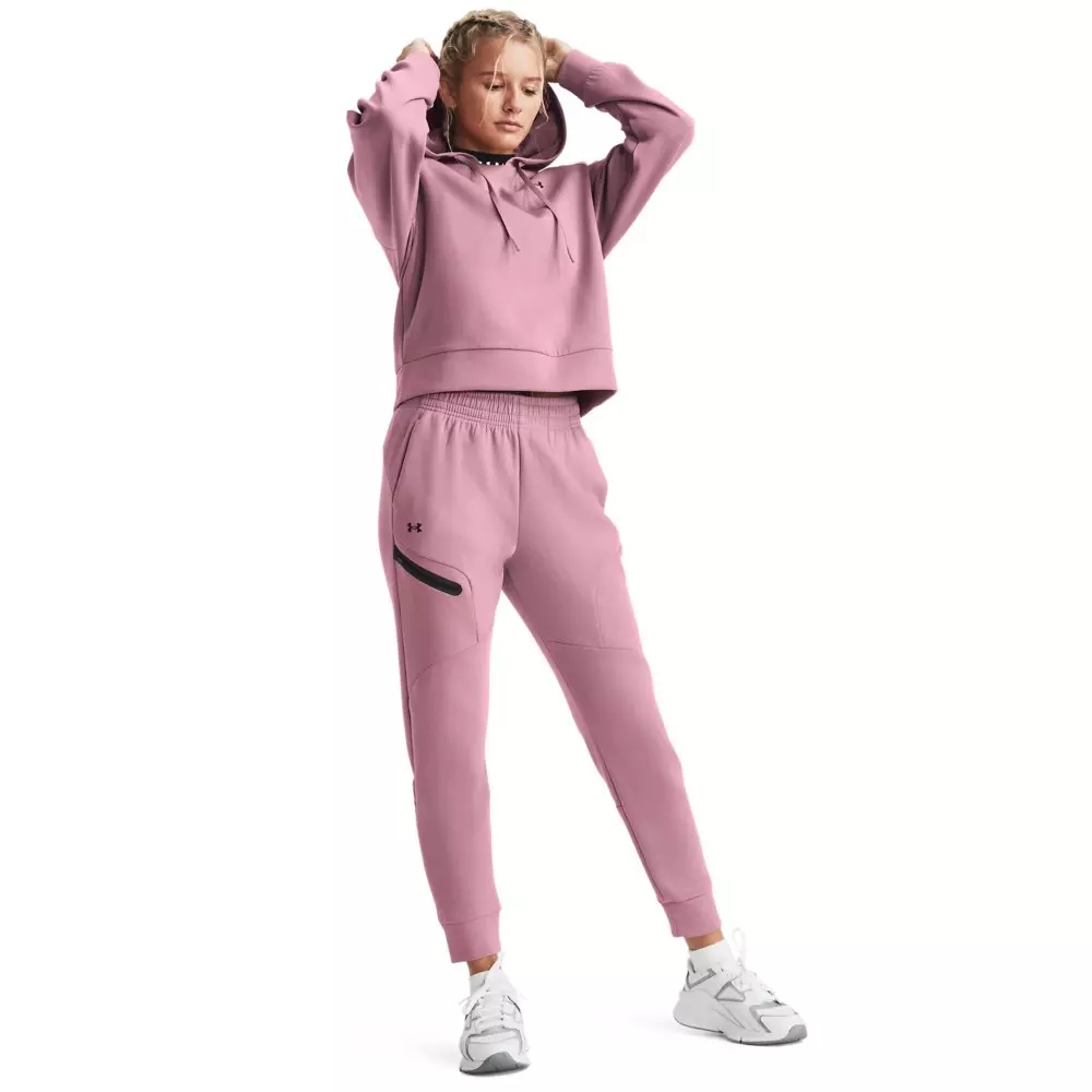 Under Armour Women's Unstoppable Fleece Jogger - PINK/BLACK