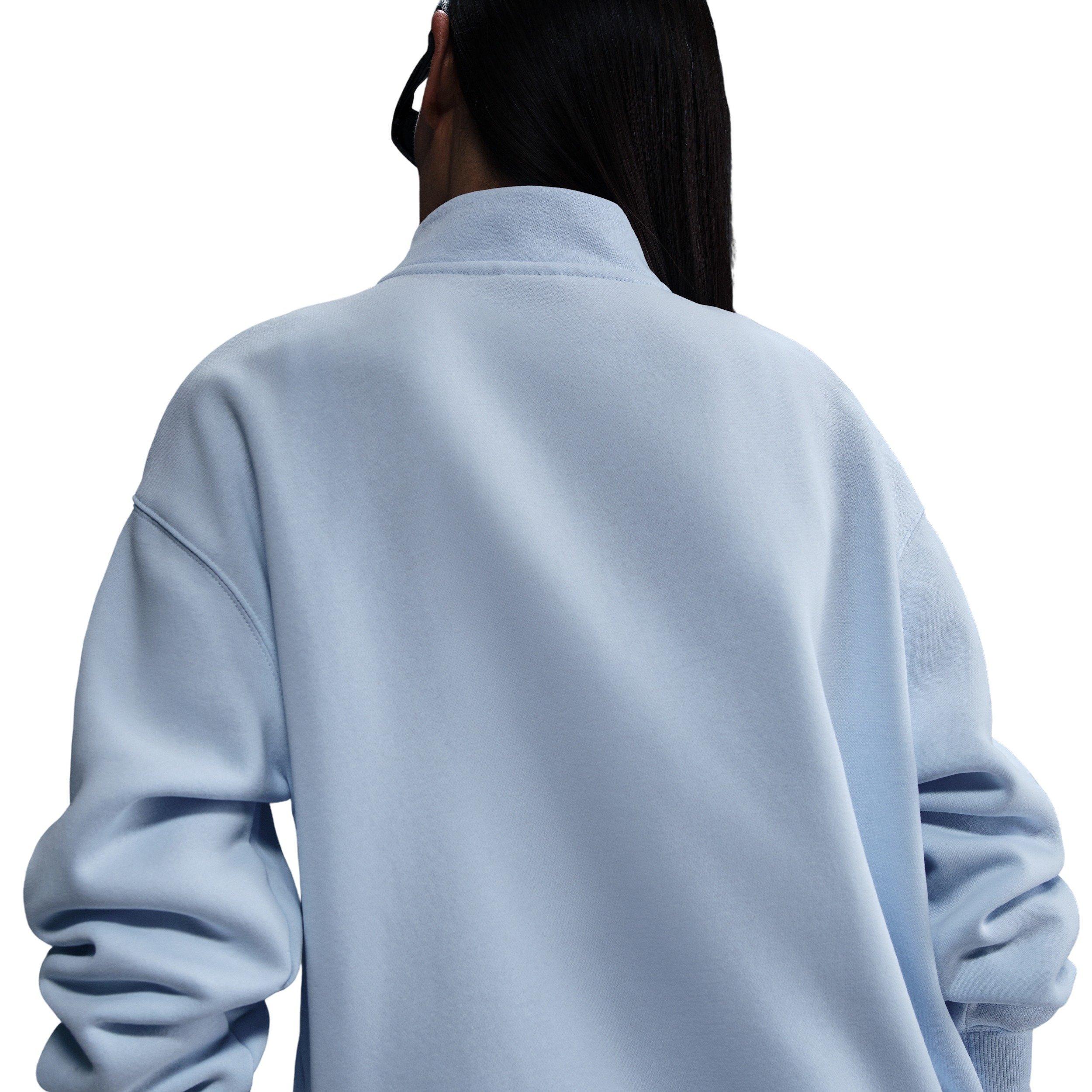 Nike Women's Sportswear Phoenix Fleece Oversized 1/4-Zip Long Sweatshirt -Blue - BLUE Thumbnail View 2