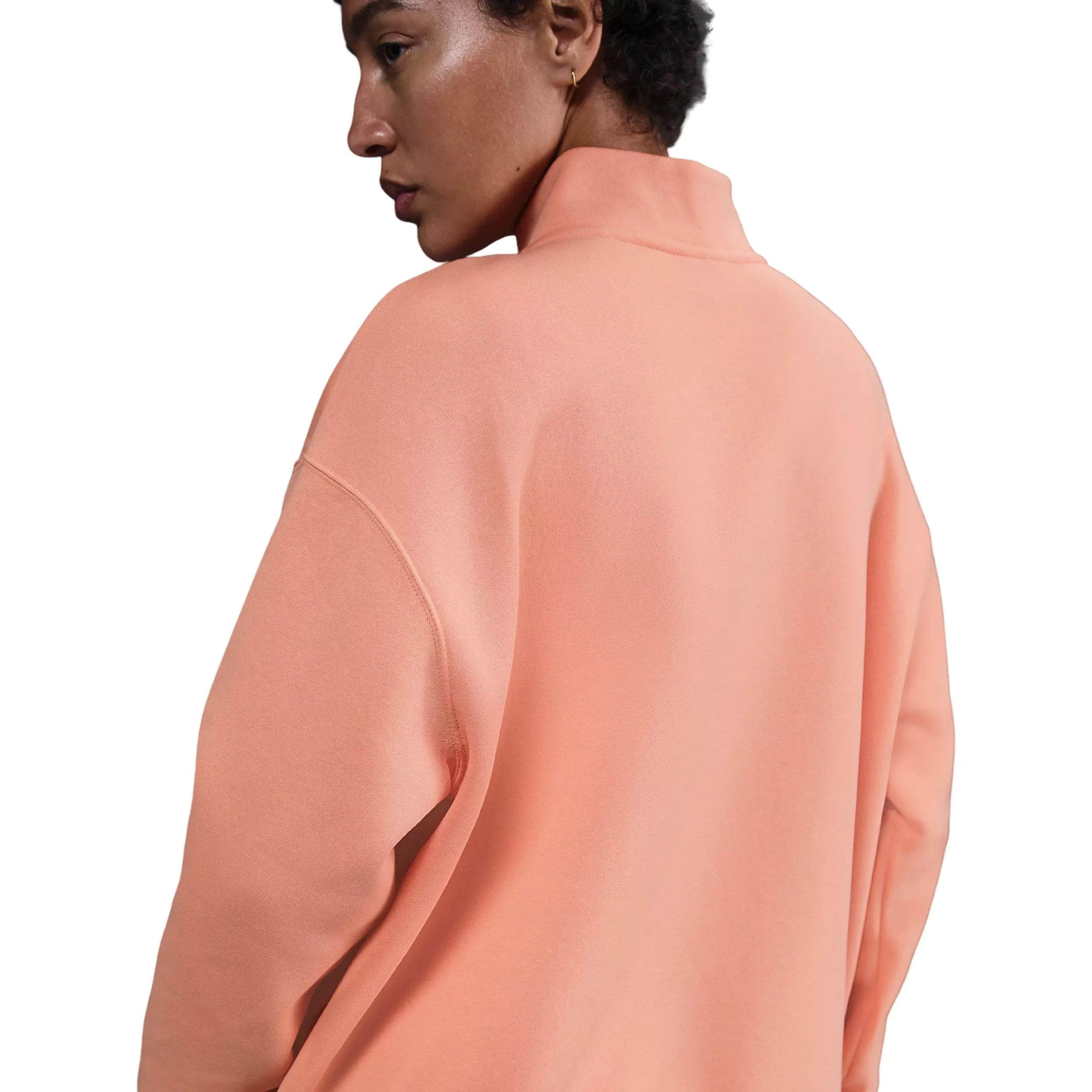 Nike Women's Sportswear Phoenix Fleece Oversized 1/4-Zip Long Sweatshirt - Apricot - APRICOT