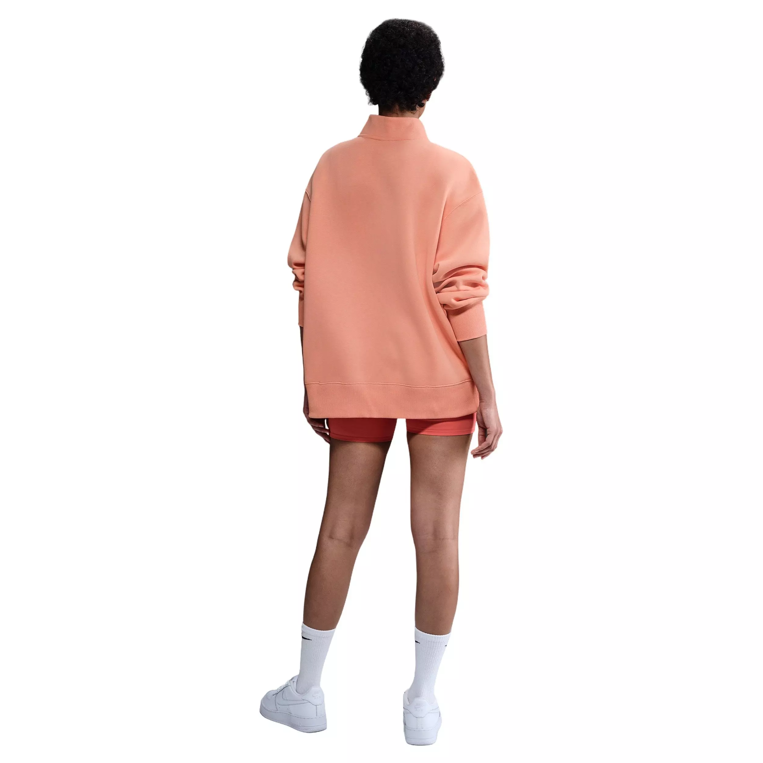 Nike Women's Sportswear Phoenix Fleece Oversized 1/4-Zip Long Sweatshirt - Apricot - APRICOT