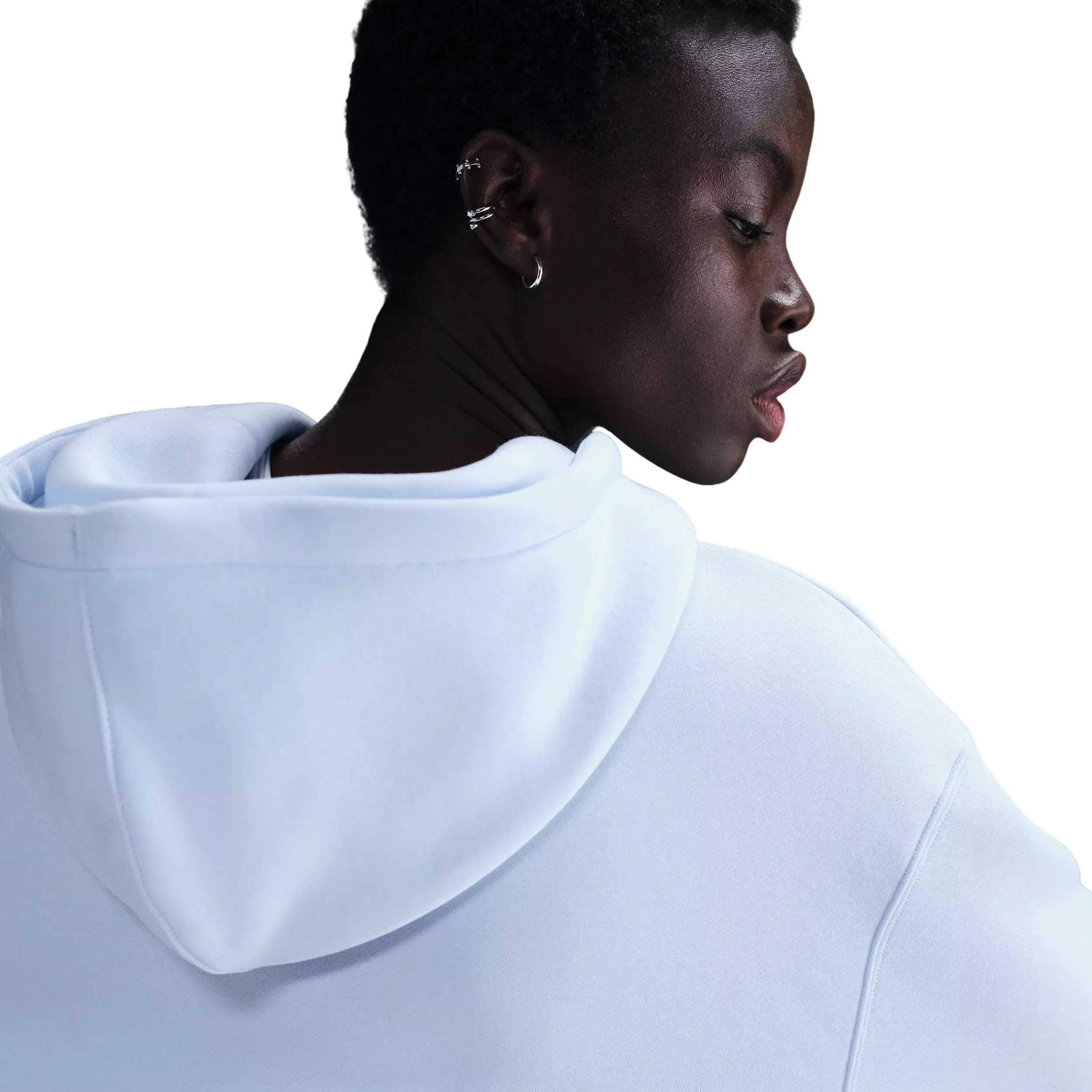 Nike Women's Sportswear Phoenix Fleece Loose Cropped Full-Zip Jacket -Blue - BLUE