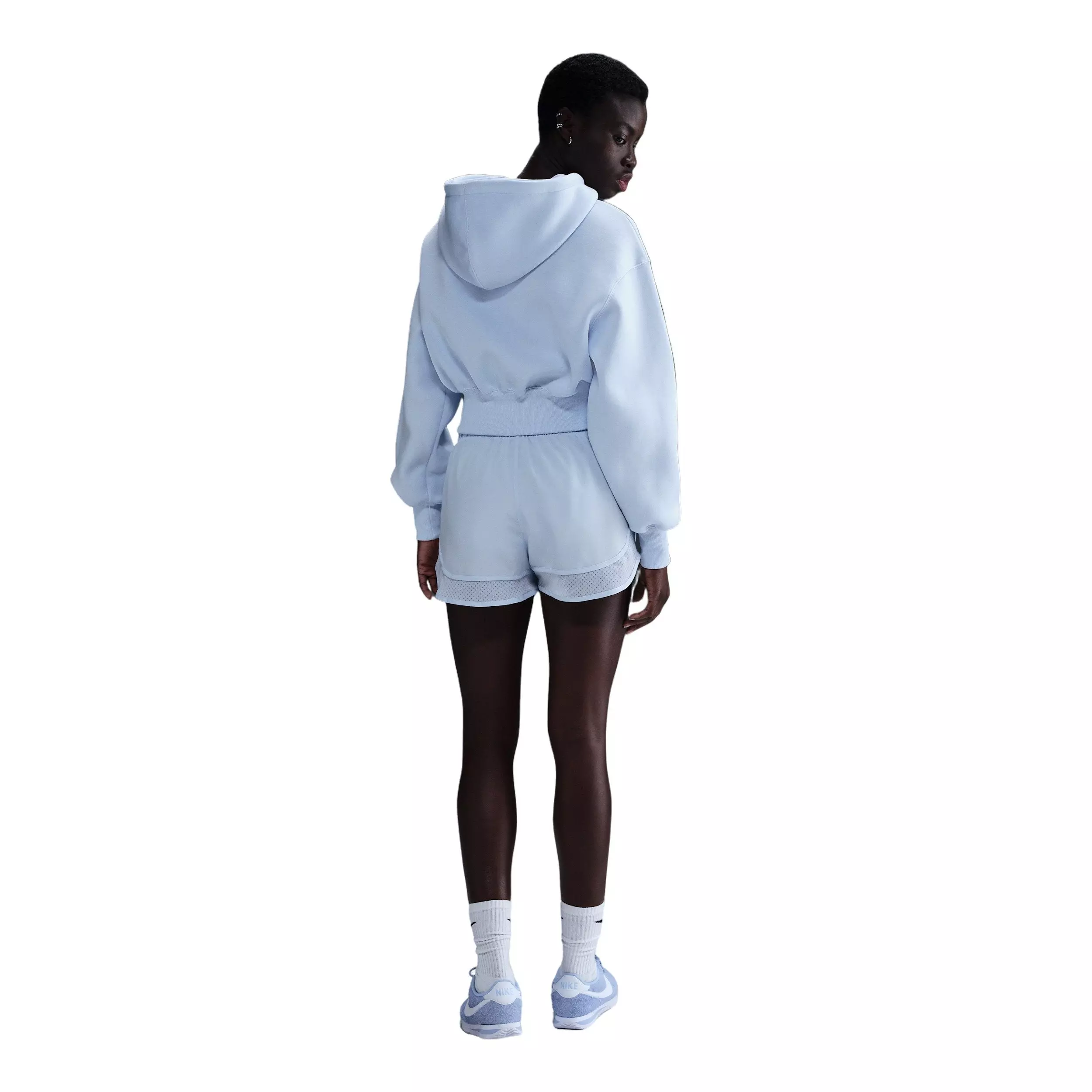 Nike Women's Sportswear Phoenix Fleece Loose Cropped Full-Zip Jacket - Blue - BLUE