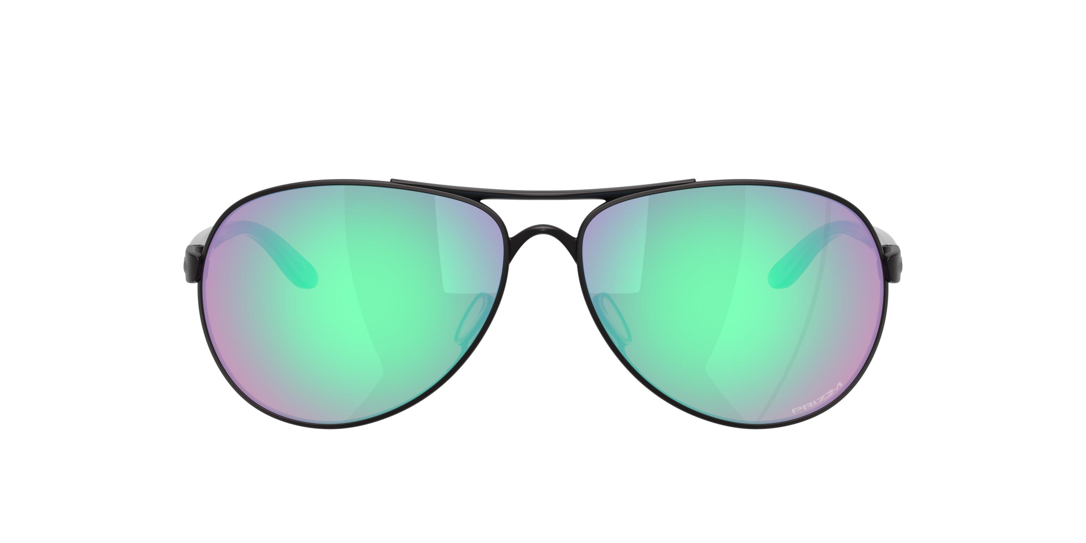 Oakley Feedback Prizm Golf Sunglasses - Satin Black - BLACK/GREEN Thumbnail View 3