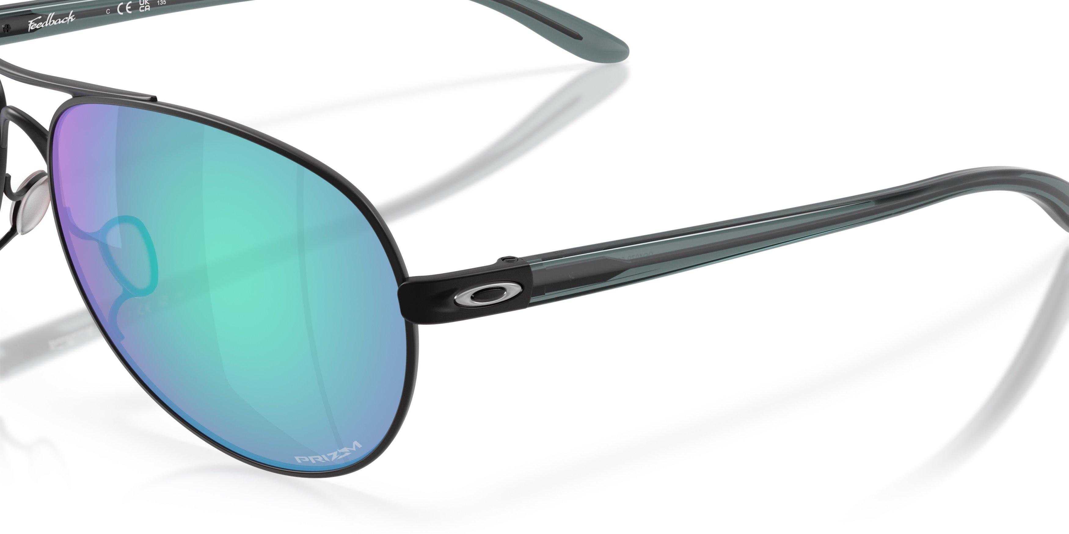 Oakley Feedback Prizm Golf Sunglasses - Satin Black - BLACK/GREEN Thumbnail View 5