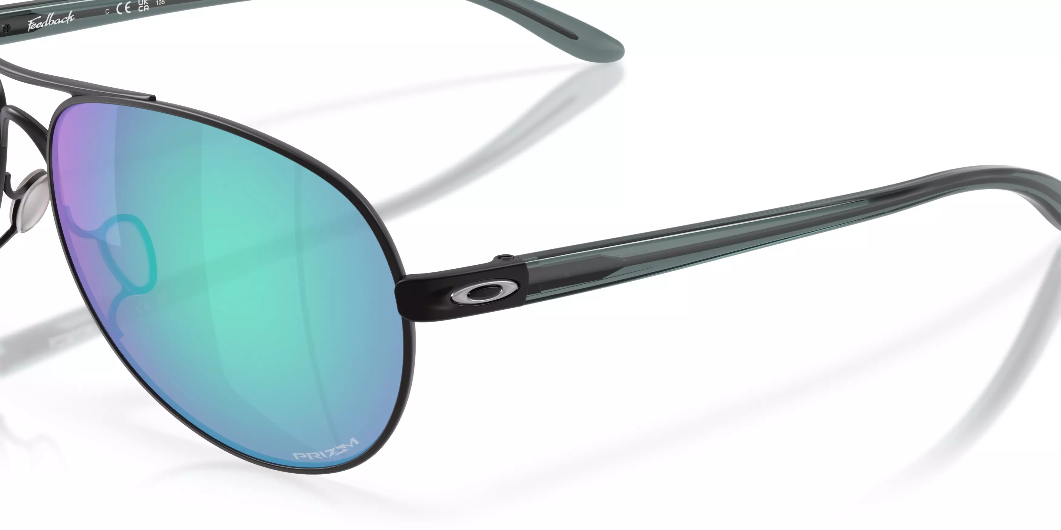 Oakley Feedback Prizm Golf Sunglasses - Satin Black - BLACK/GREEN