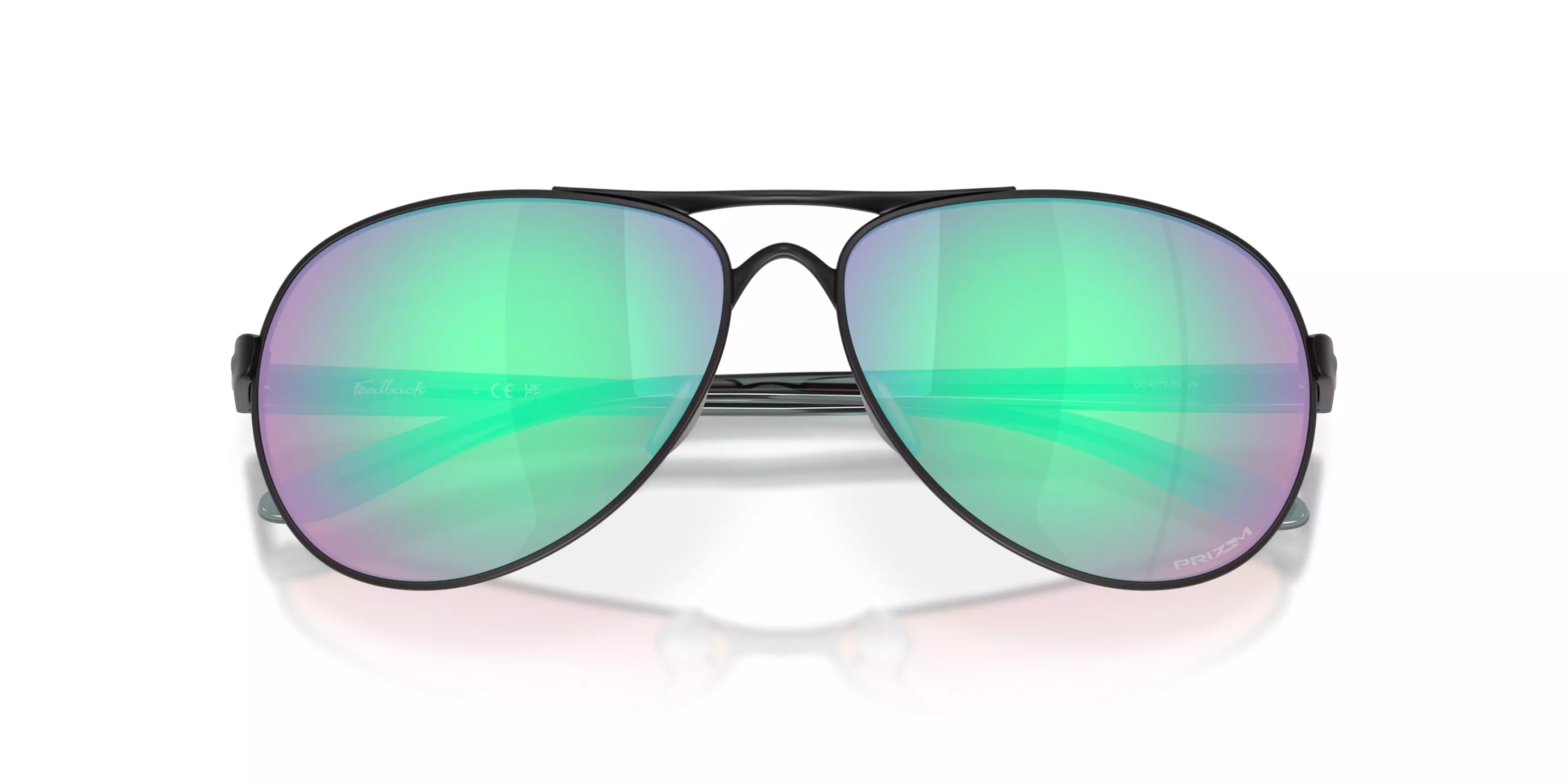 Oakley Feedback Prizm Golf Sunglasses - Satin Black - BLACK/GREEN