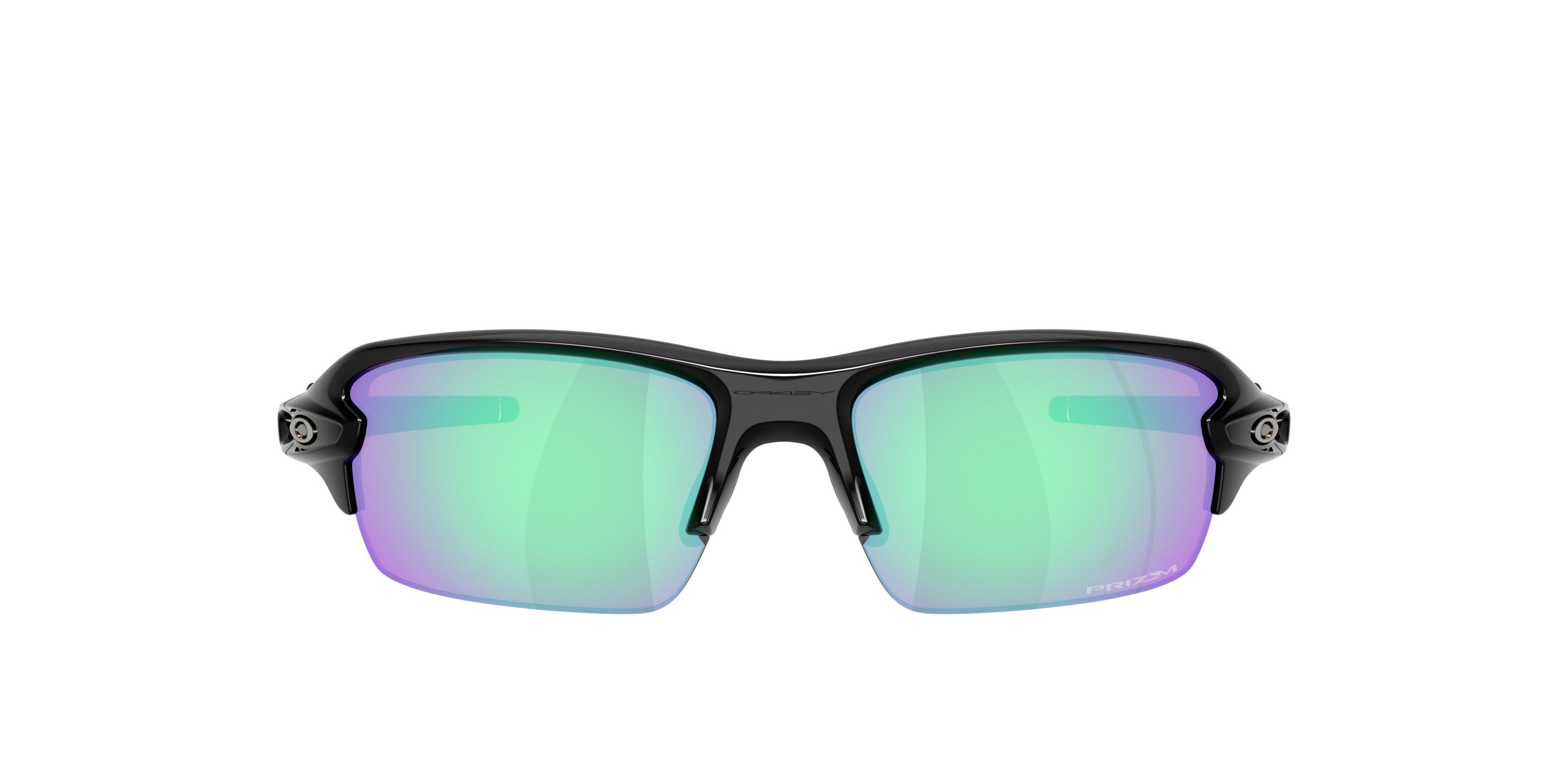 Oakley Flax 2.0 S Prizm Golf Sunglasses - Polished Black - BLACK/GREEN Thumbnail View 3